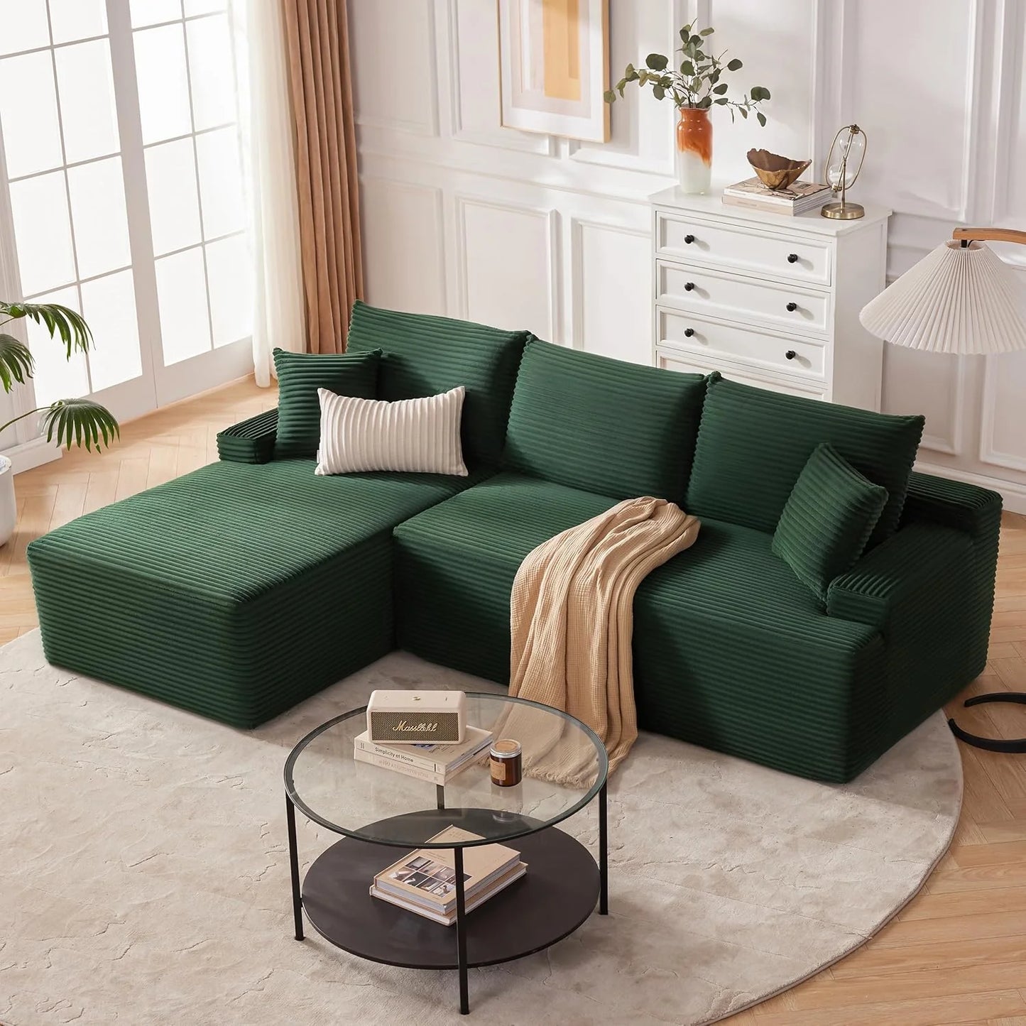 110-inch cloud sofa, boneless sofa in the living room, modular sofa with deep seats