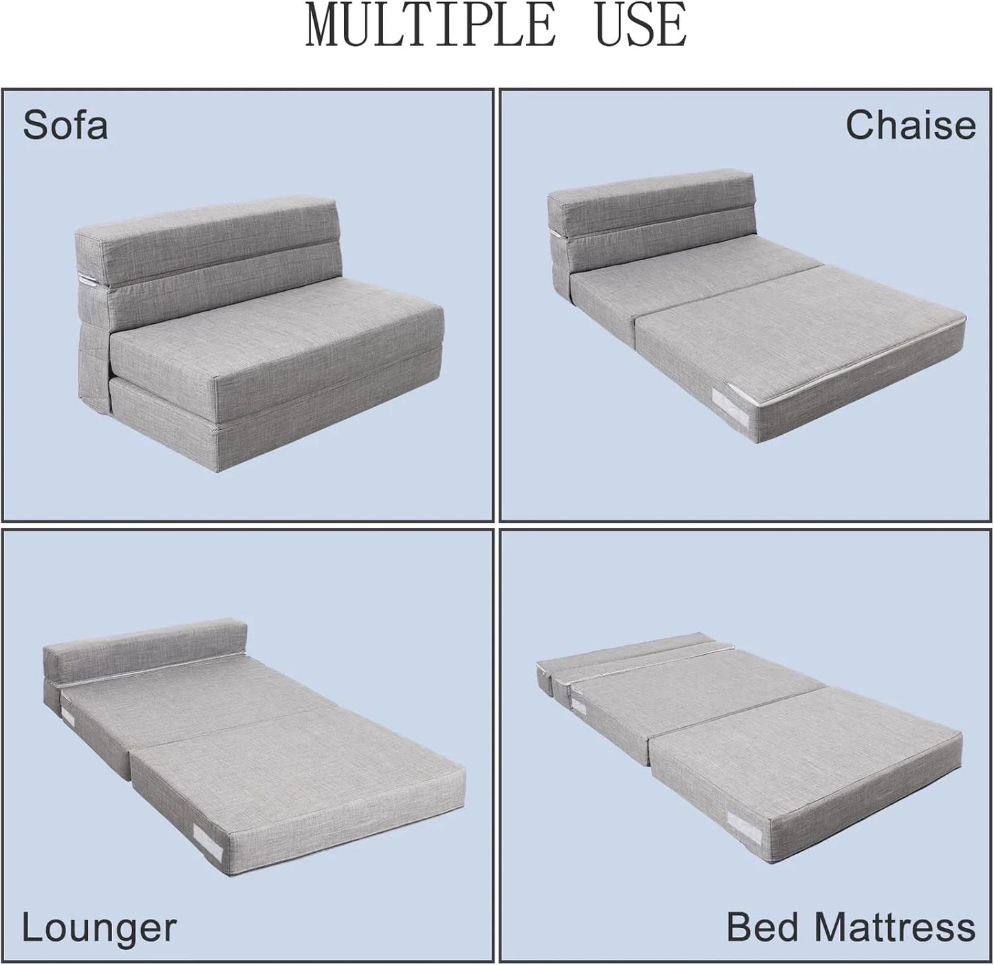 60 inch pull out sofa bed, memory foam sofa with 2 pillows, futon bed, guest bed and pull out sofa,