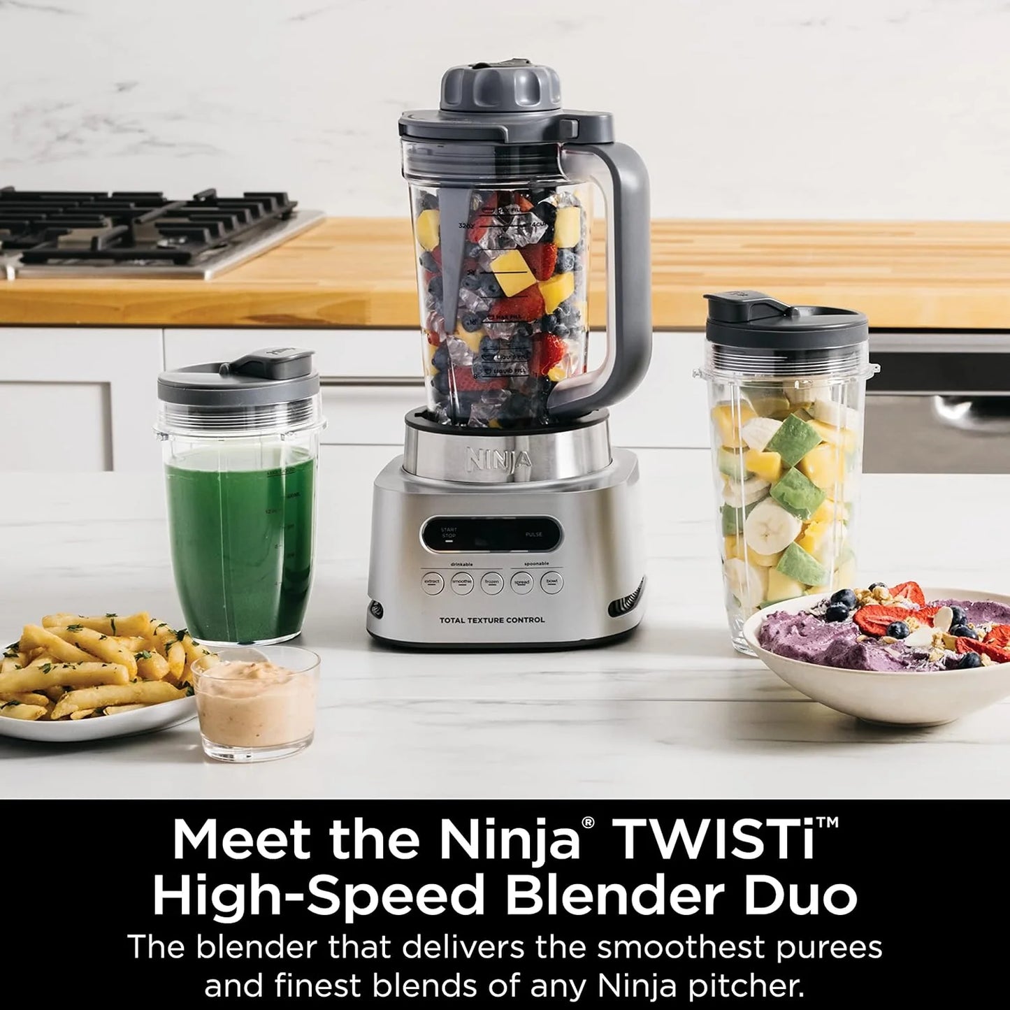 Ninja SS151 Twisti Blender Duo, High Speed 1600 WP Smoothie Nutrition Extractor
