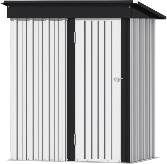 Devoko Outdoor Storage Shed 5 x 3 FT Lockable Metal Garden Shed Steel Anti-Corrosion Storage House with Single Lockable Door for Backyard Outdoor Patio