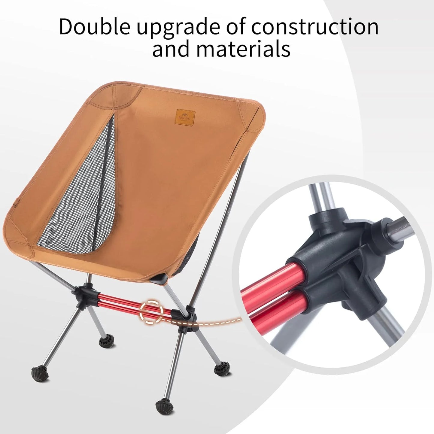 Ultralight Camping Chair 2.12 lbs Portable Backpacking Chair Folding Hiking Chair