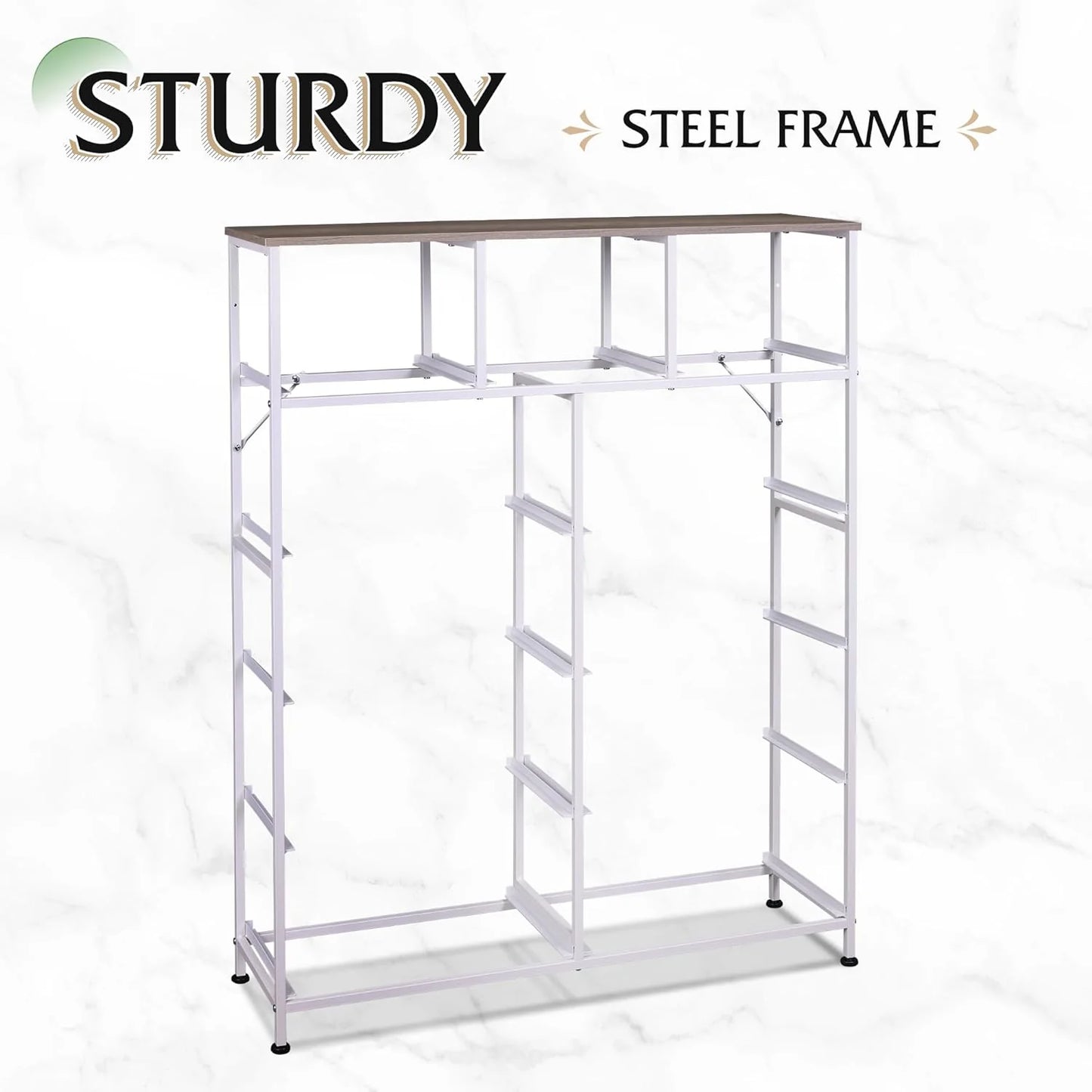 Storage Organizer Unit with 11 Fabric Bins, Storage Drawers Organizer with Steel Frame, Tall Storage Tower Organizaton
