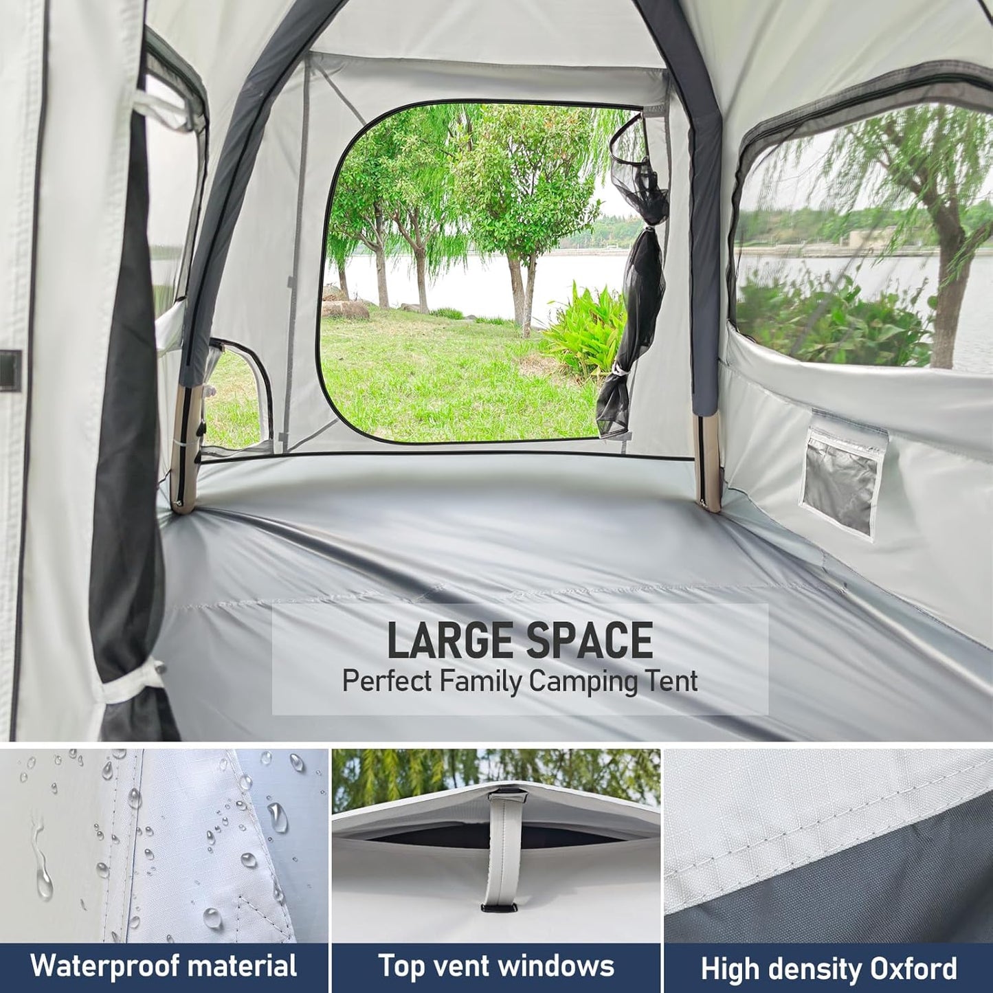 Automatic inflatable camping tent 3-4 people luxury camping adult waterproof inflatable house tent outdoor tent