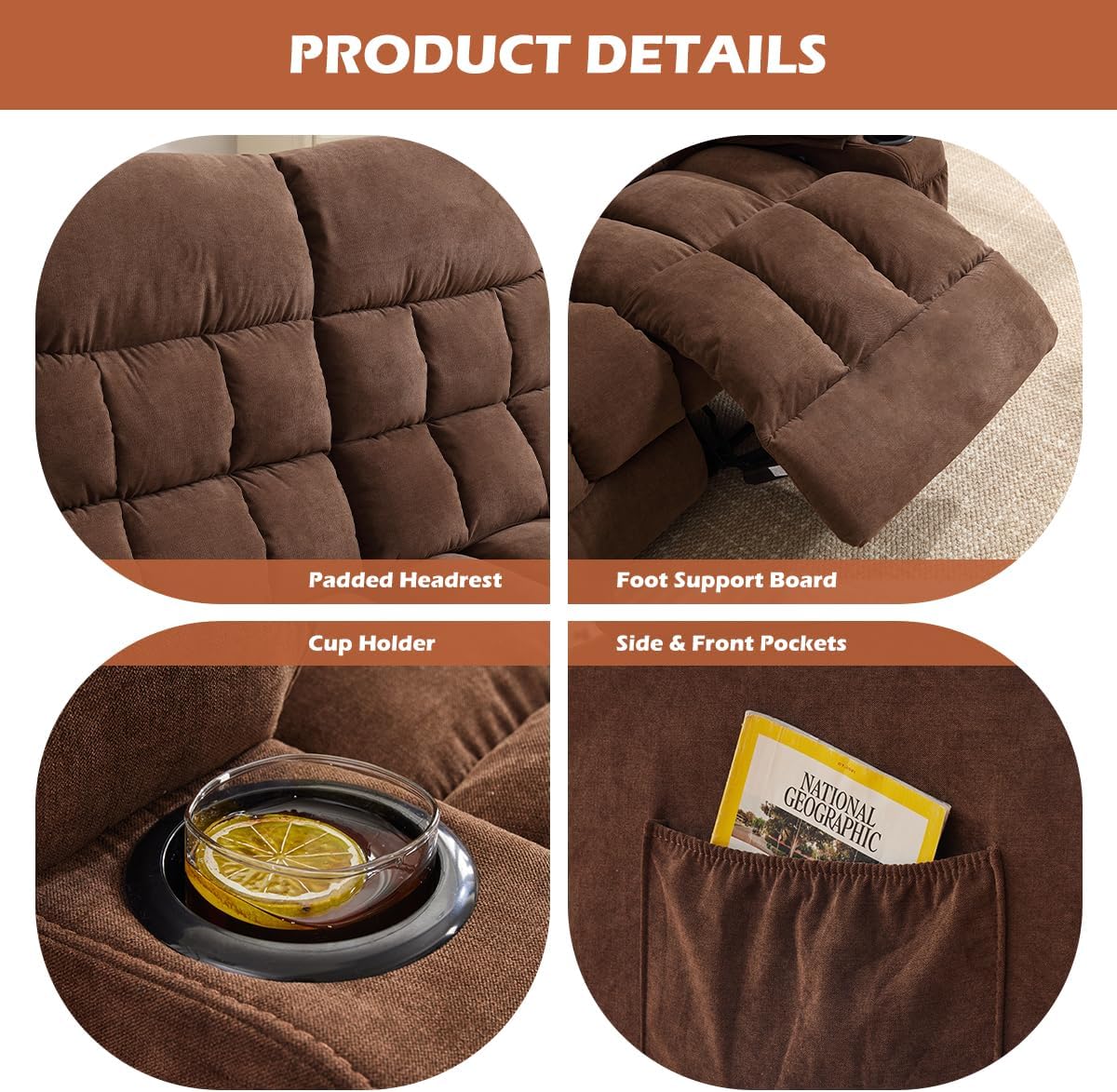 Recliner Loveseat with Cup Holders for Living Room