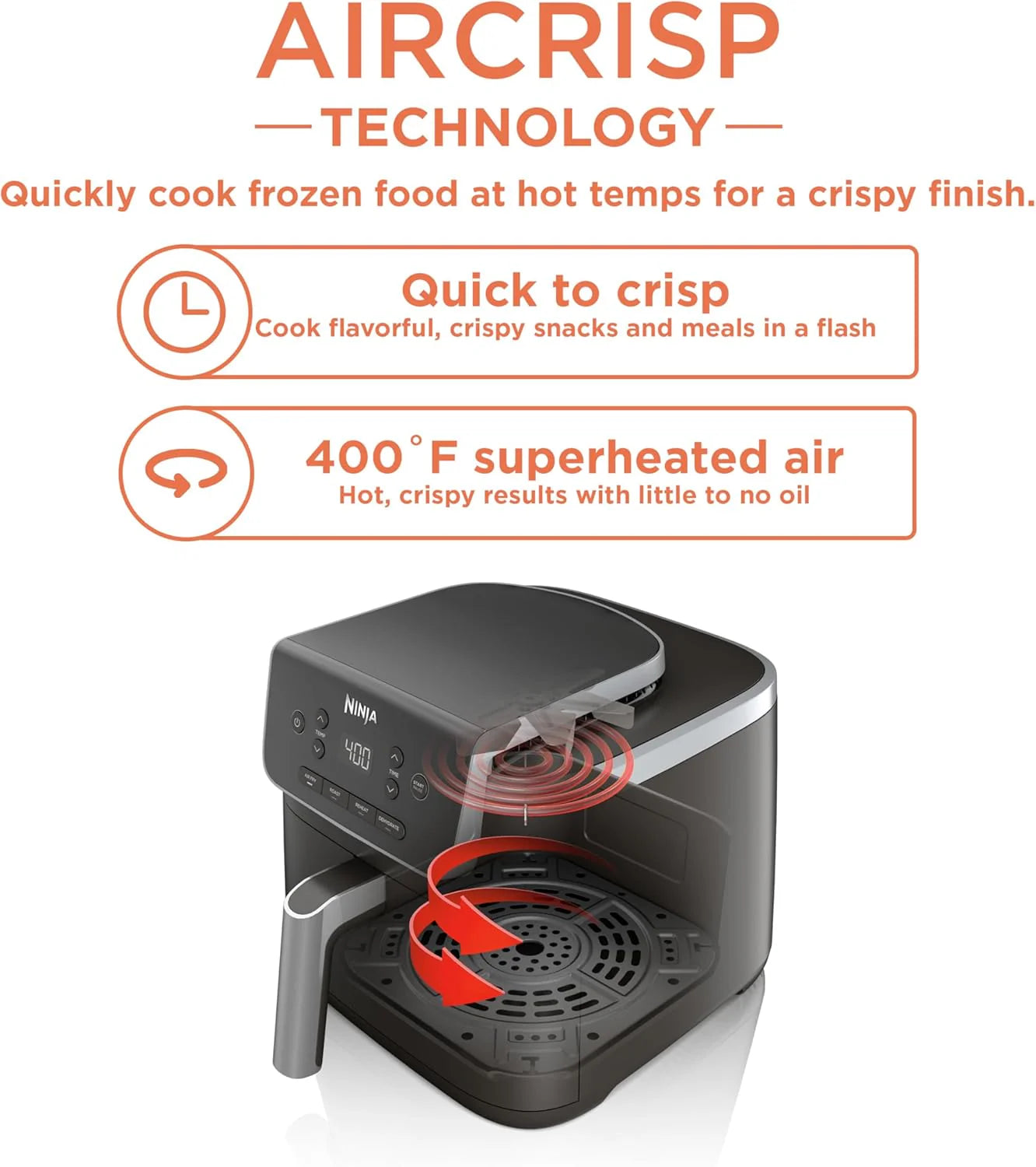 Ninja Air Fryer Pro XL 6-in-1 with 6.5 QT Capacity, Max Crisp, Air Fry, Air Roast, Bake, Reheat, Dehydrate, Max Crisp Technology with 450F, Nonstick Basket & Crisper Plate