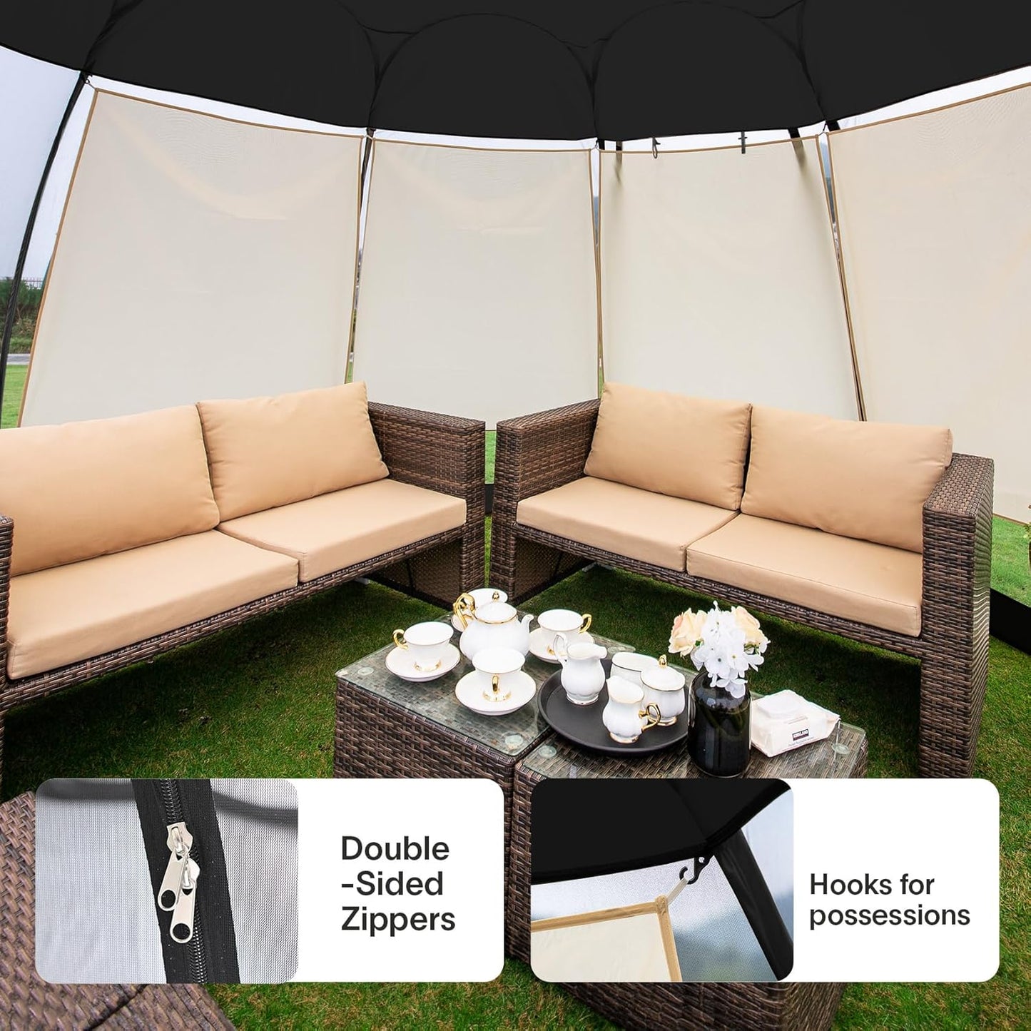 Pop Up Screen House Gazebo Tent with Mosquito Netting Sides