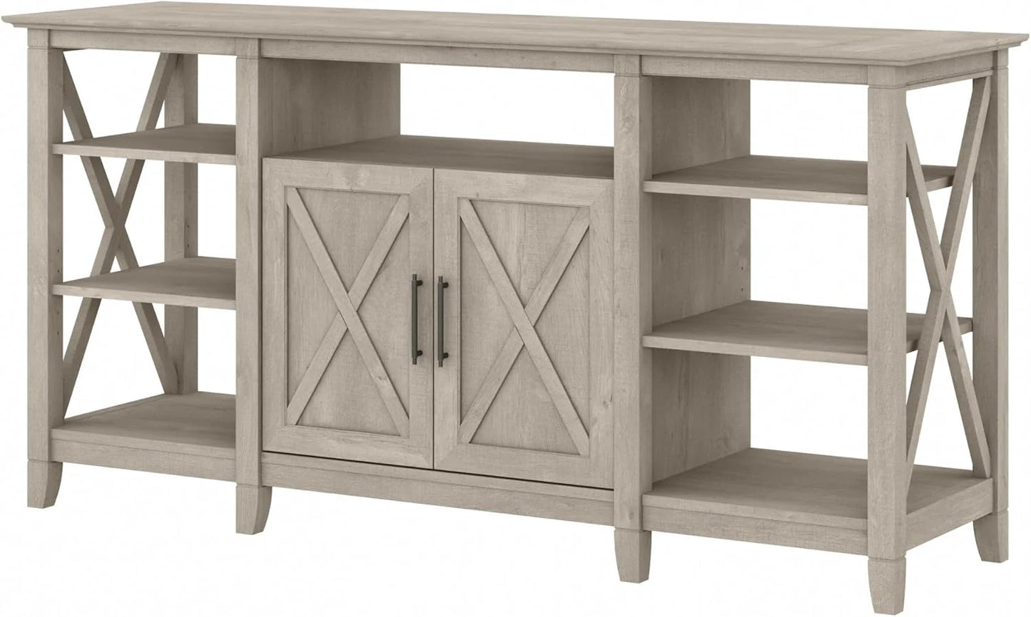 Key West Tall TV Stand for 65 Inch TV in Pure White Oak