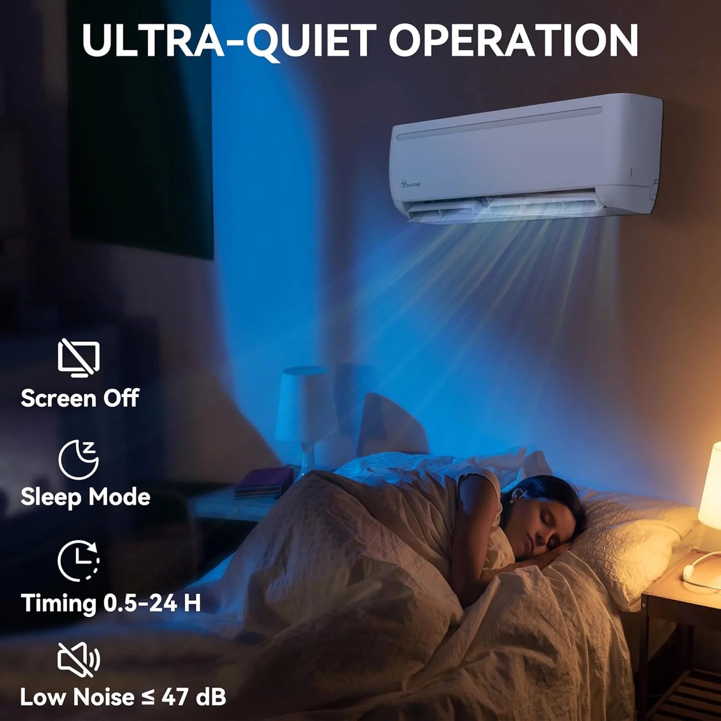 12000 BTU Mini Split Air Conditioner Heat Pump System, Wifi Enabled 20 SEER2 115V Inverter Ductless AC Cool Up to 750 Sq. Ft, Compatible with Alexa, Complete Installation Kit, White