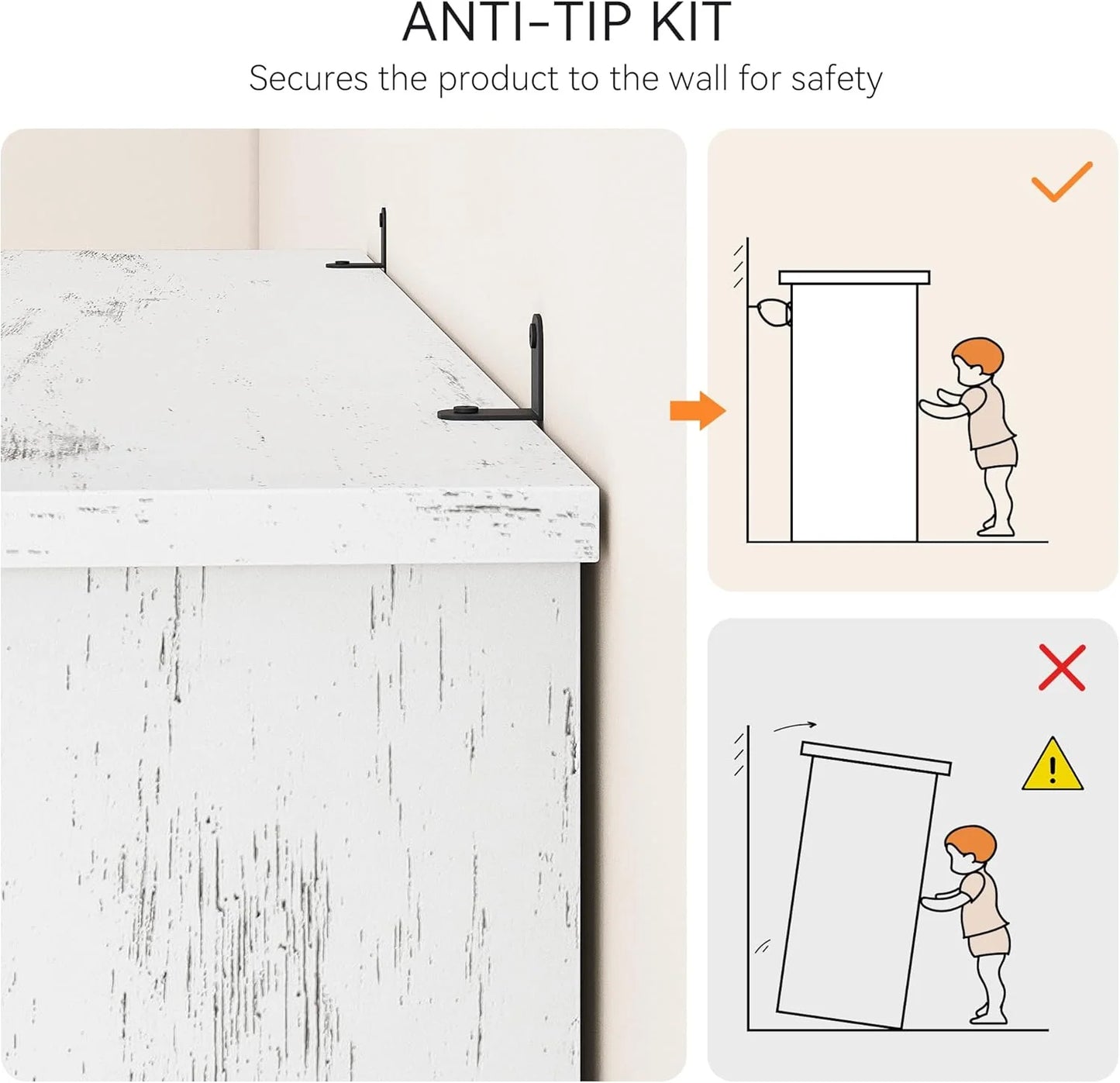 5 Tier Bookcase Farmhouse Book Shelf with Storage Open Display Bookshelves
