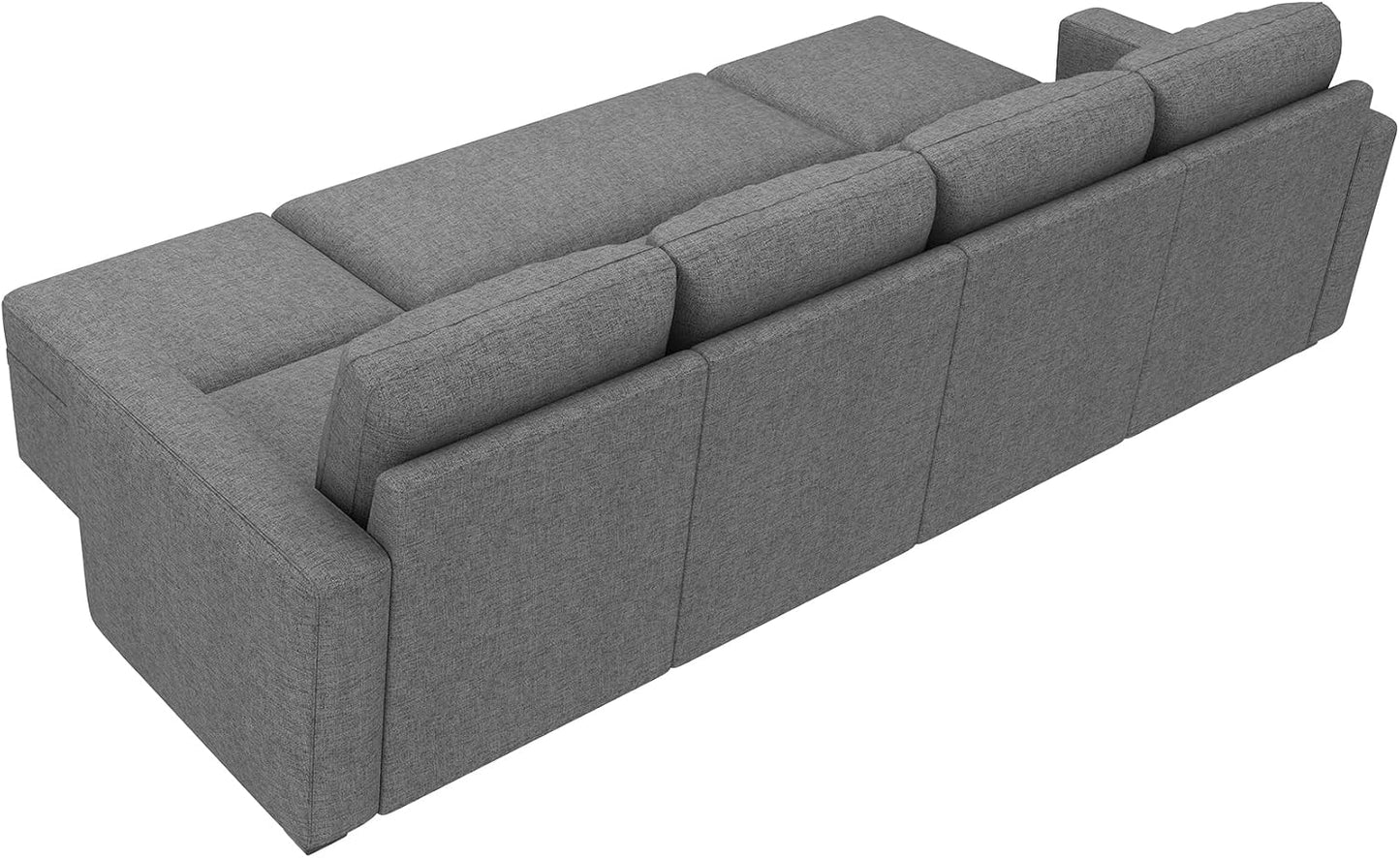 HONBAY Modular Sectional Sleeper Sofa with Pull Out Bed, L Shaped Couch with Storage Seat, Convertible Sectional Couches for Living Room
