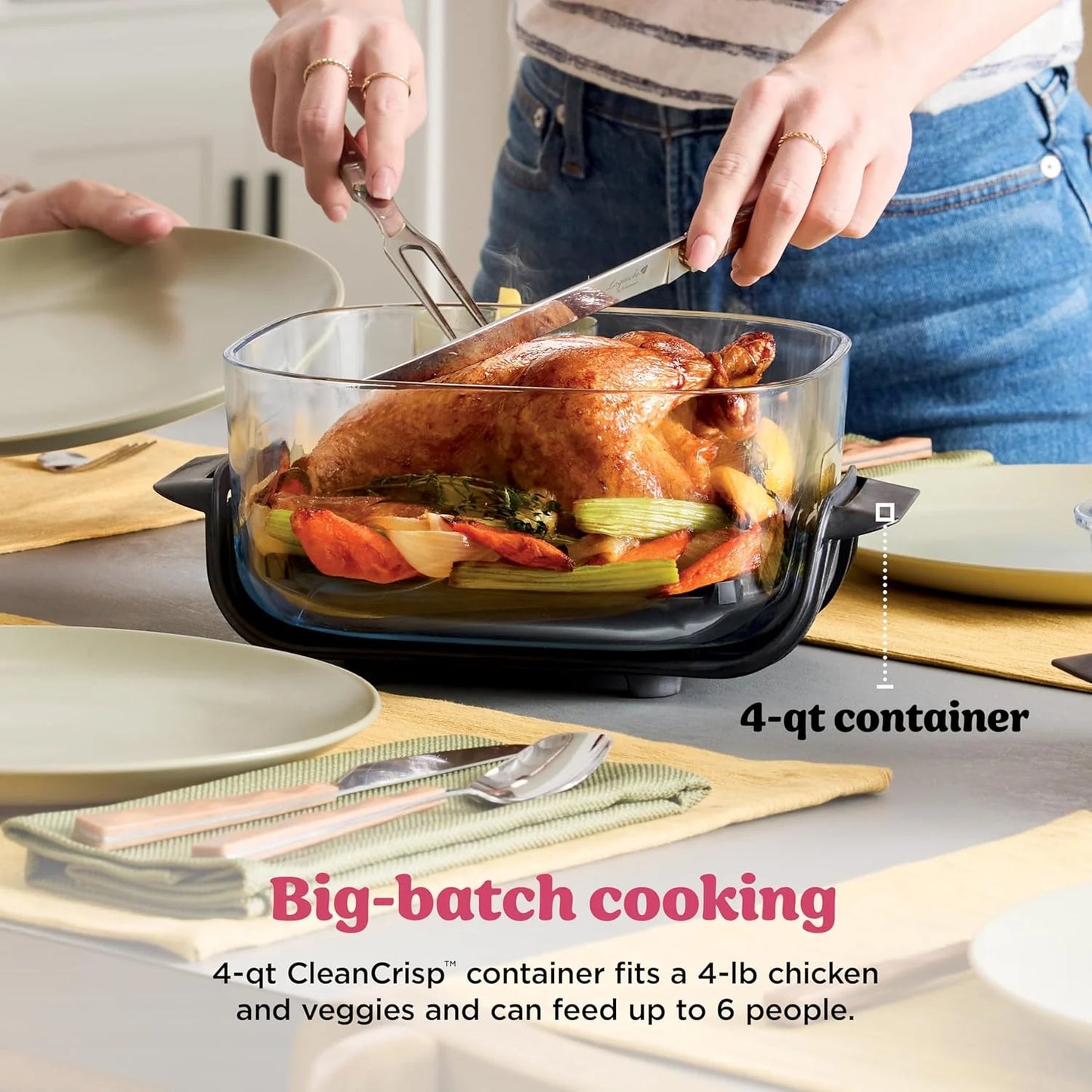 Crispi Air Fryer Microwave Freezer & Dishwasher Safe