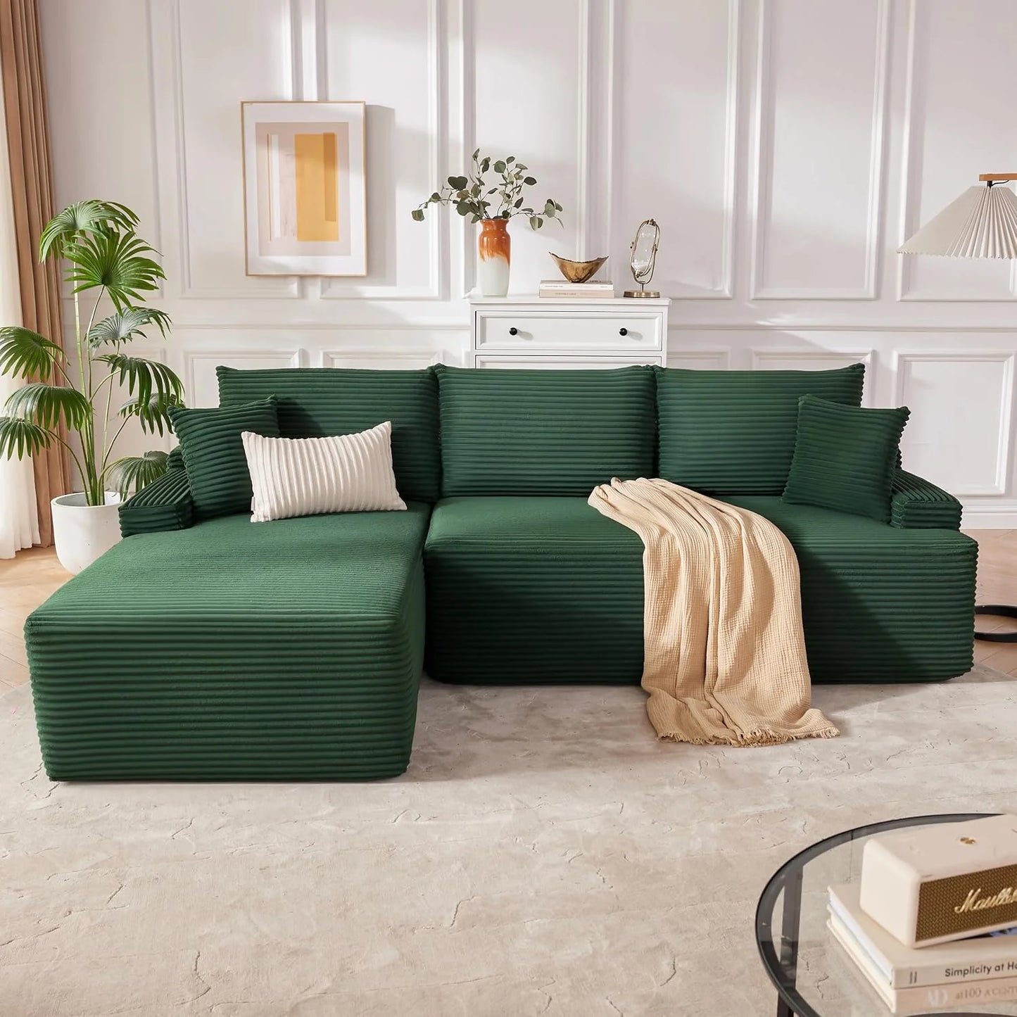 110-inch cloud sofa, boneless sofa in the living room, modular sofa with deep seats