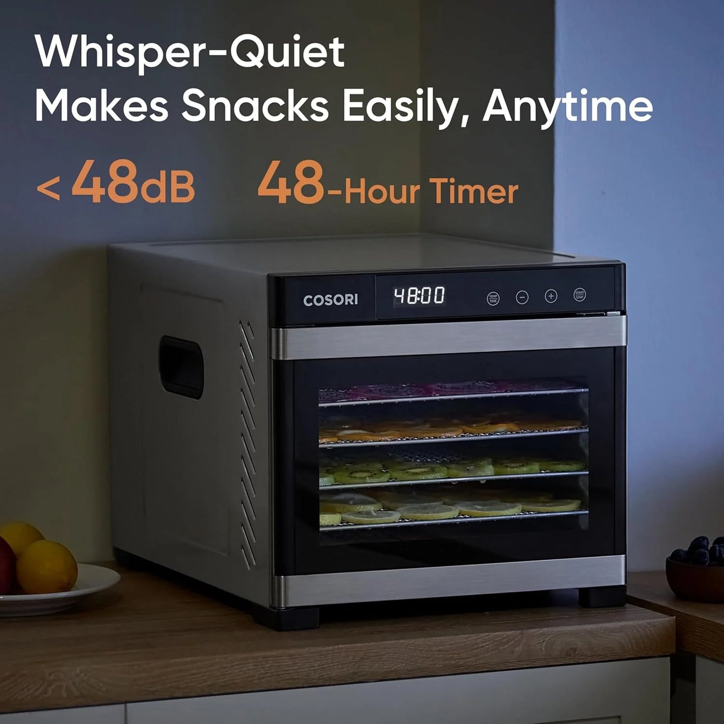 COSORI Food Dehydrator, Bigger Than 7 Trays With Large 6.5" Drying Space, 600W Power Saves More Time Than 480W, 165°F Dehydrated Dryer