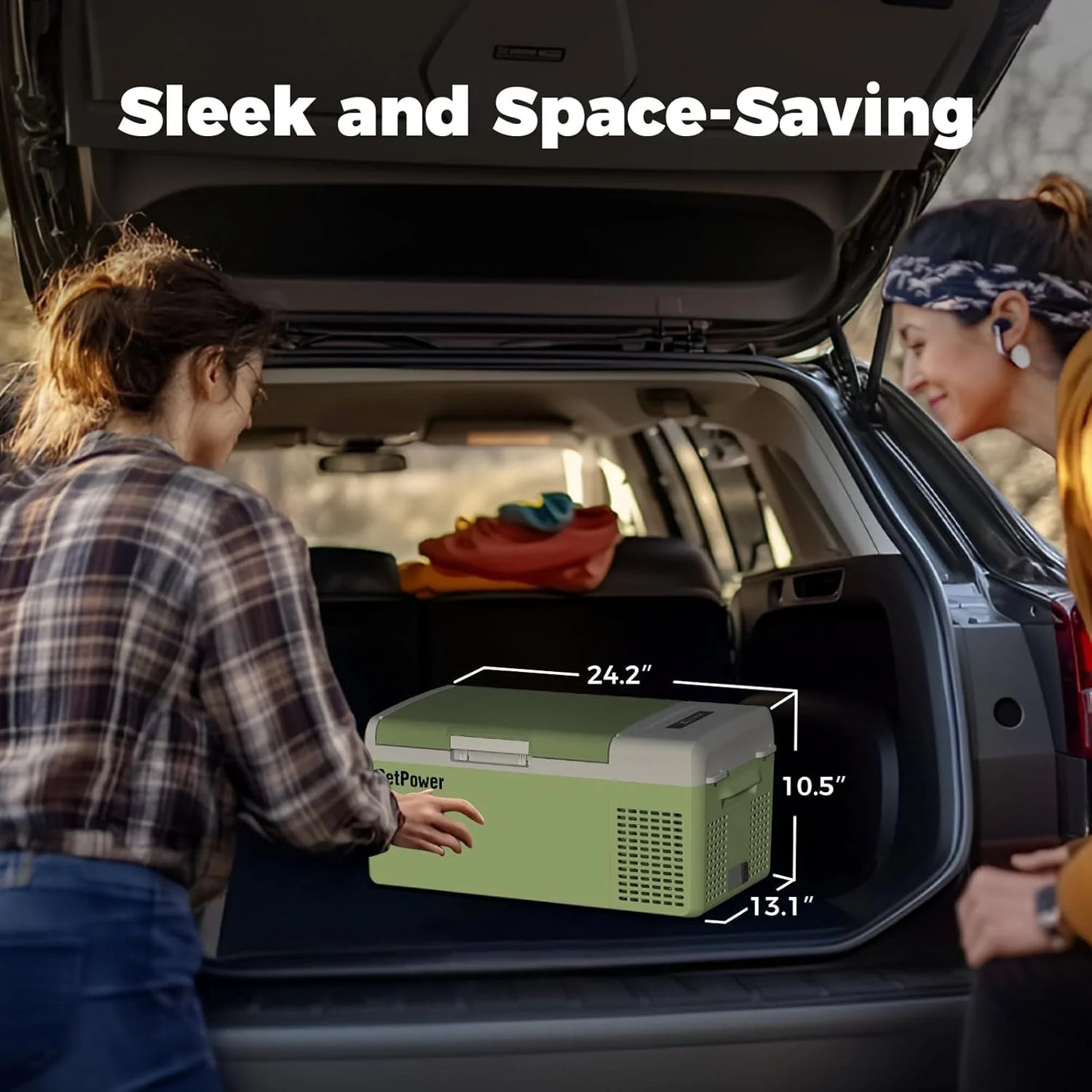 12V Refrigerator 21 Quart Portable Freezer 50 Hours Keep Cool,Electric Cooler for Vehicles Car Refrigerator 12V Portable Fridge for Car Camping Truck Van RV SUV Road Trip Travel RF20