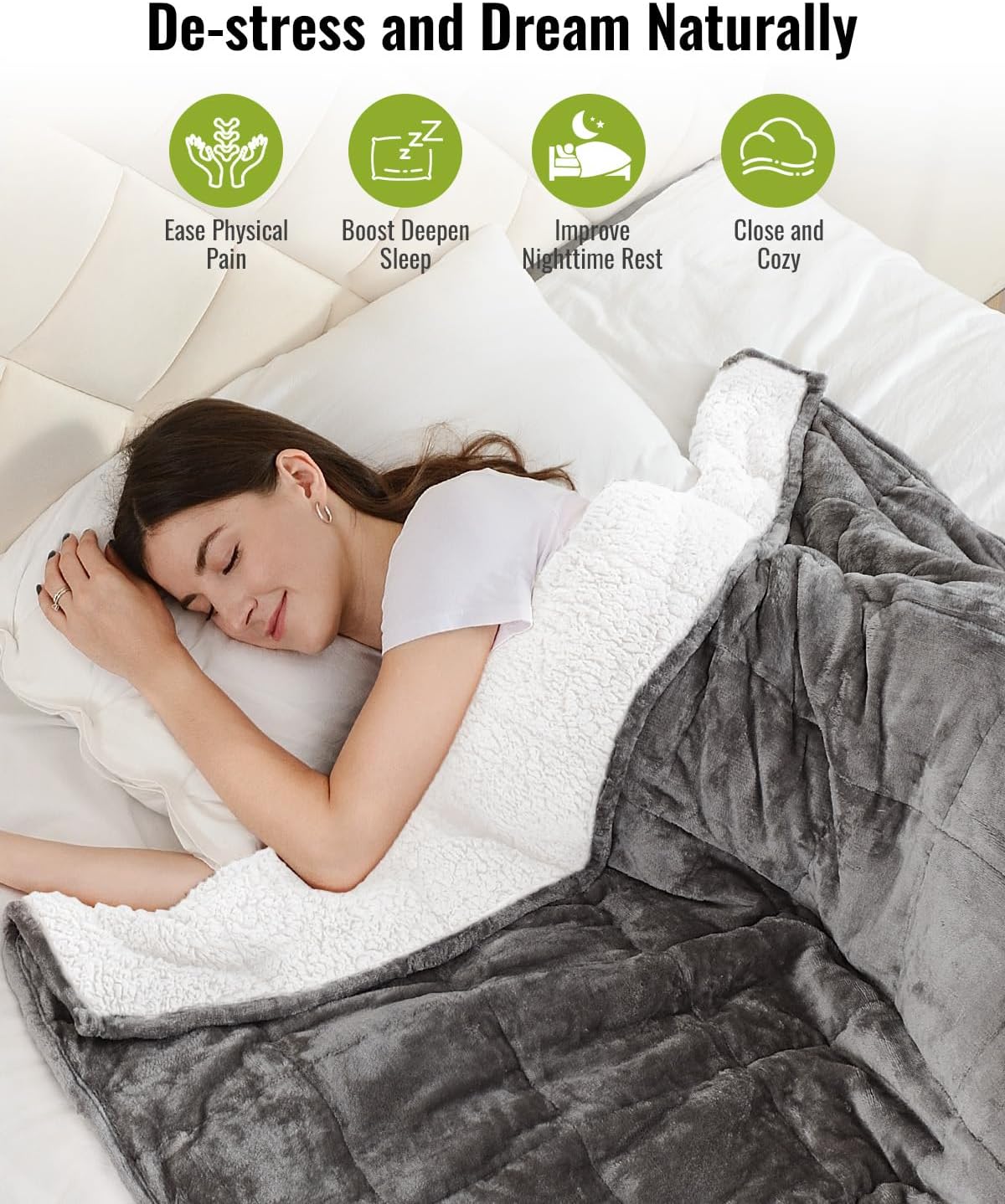 Weighted Blanket Queen Size 15lbs 60x80 inches with Soft Plush Fleece