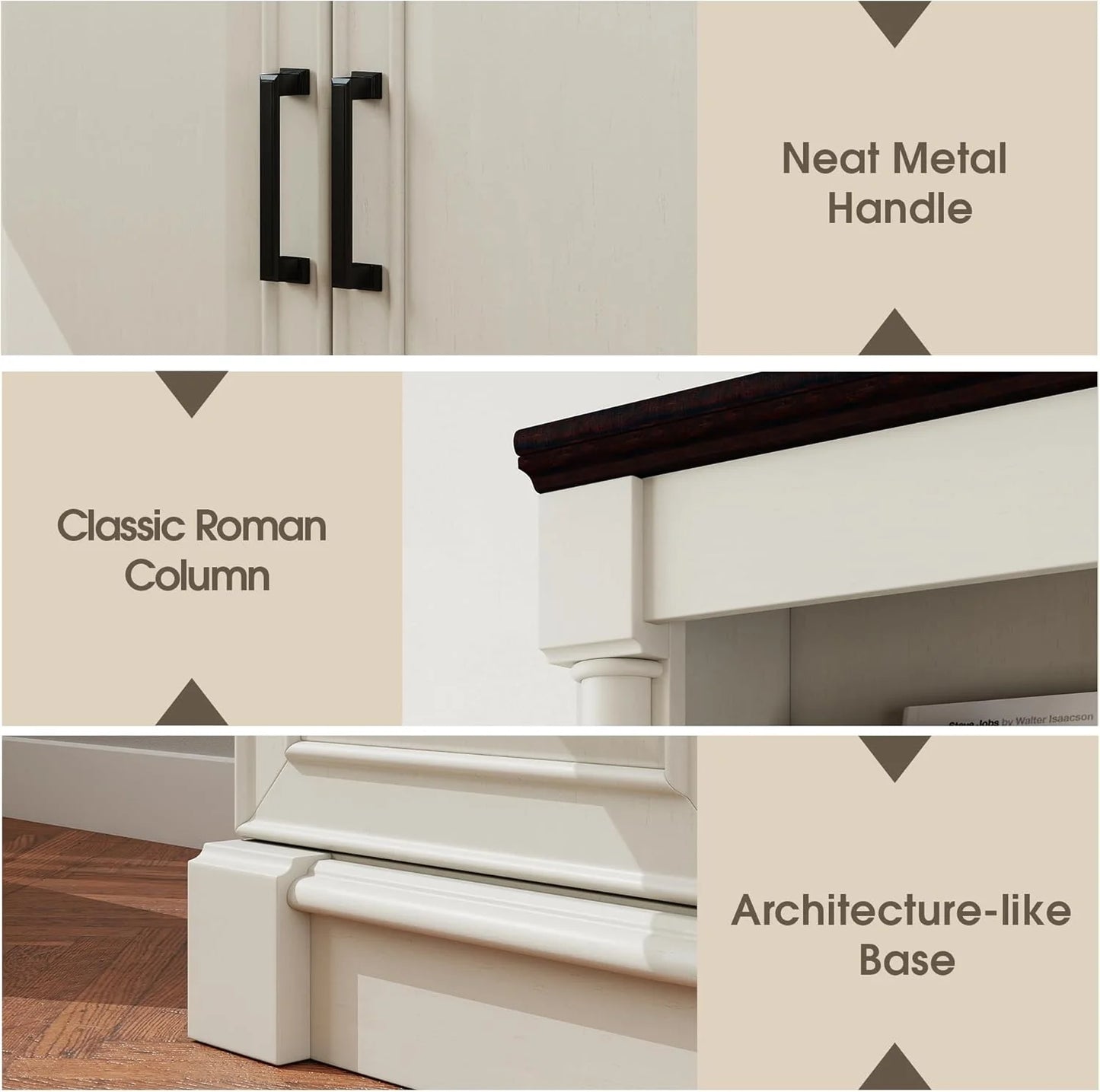 70-Inch Tall White Bookcase 5 Tiers Shelves Open Storage Bookshelf