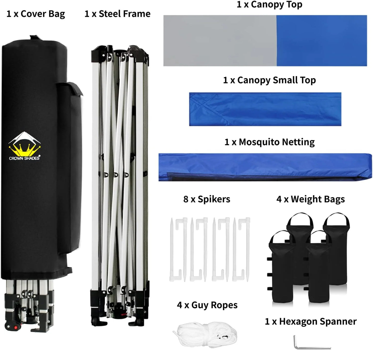 CROWN SHADES 13x13 Pop Up Gazebo, Canopy Tent, Gazebos on Clearance - Outdoor Gazebo for Backyard & Patio Furniture - Carpa Pop Up Tent with Wheeled STO-N-Go Cover Bag (White)