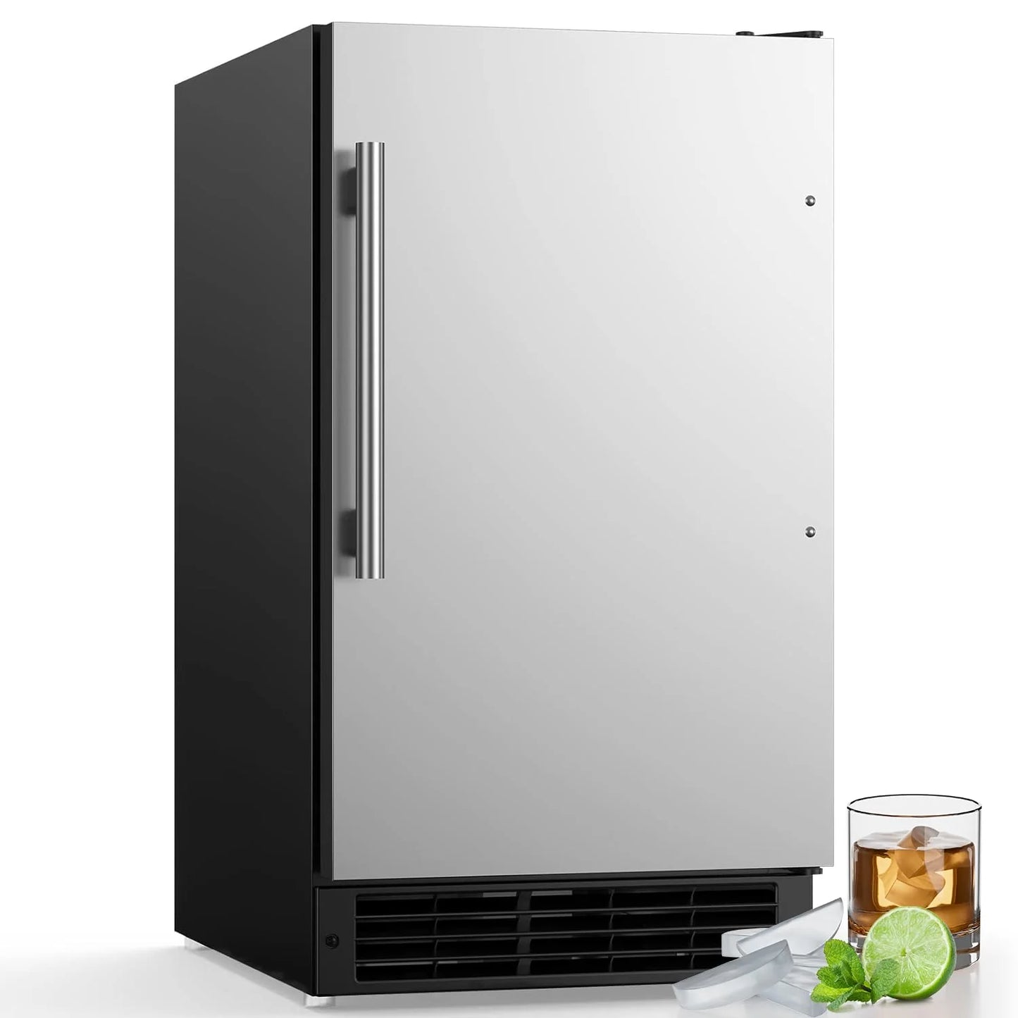 COTLIN 15" W Drainless Under Counter Ice Maker with 22LBS Storage Bin, Crescent Ice, Free Standing Built-in Ice Maker for Residential Commercial Use, No Drain Required, ETL Approved, 2025 Upgraded