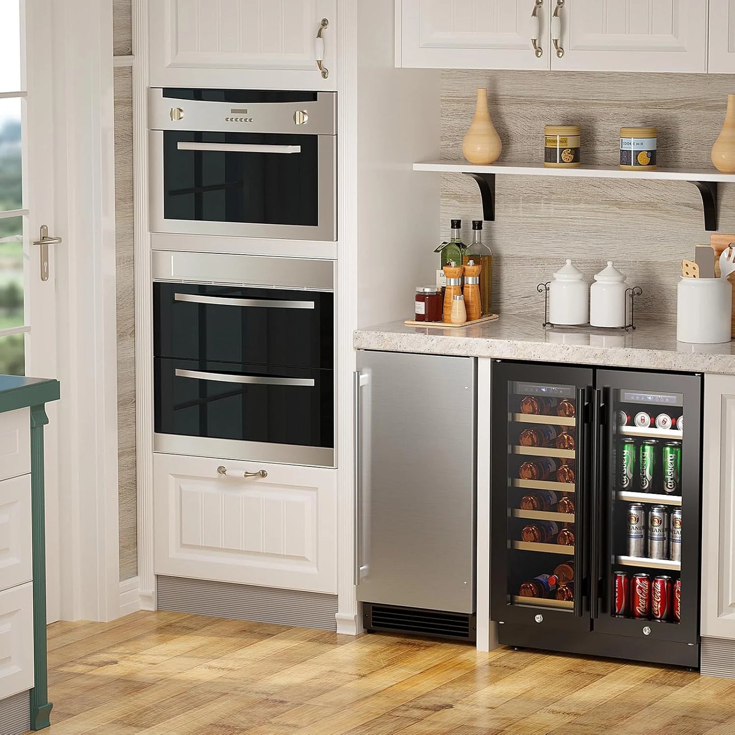 COTLIN 15" W Drainless Under Counter Ice Maker with 22LBS Storage Bin, Crescent Ice, Free Standing Built-in Ice Maker for Residential Commercial Use, No Drain Required, ETL Approved, 2025 Upgraded