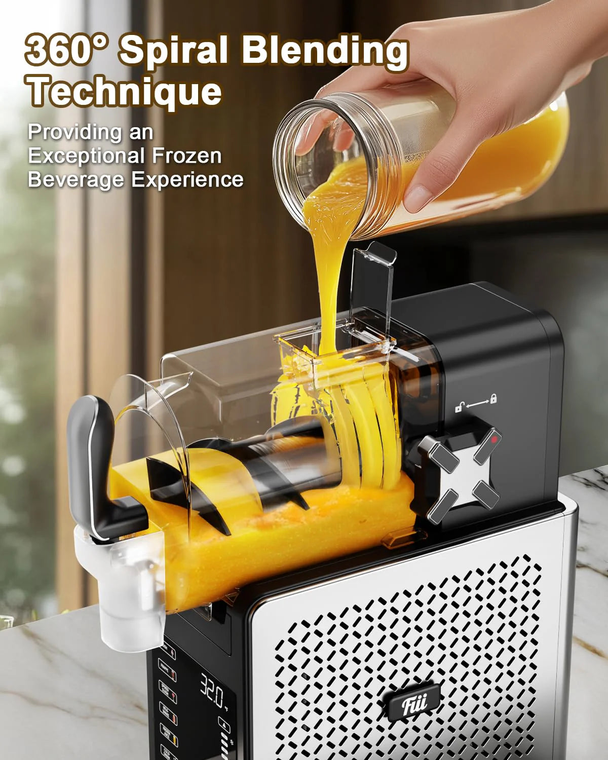 Fiii Slushie Machine 92 oz, Slushy Machine for Home, 6 Preset Programs, Quiet Operation, LED Display, Auto-Clean, No Ice Needed, Perfect for Milkshakes, Margarita Smoothie, Frappes and More