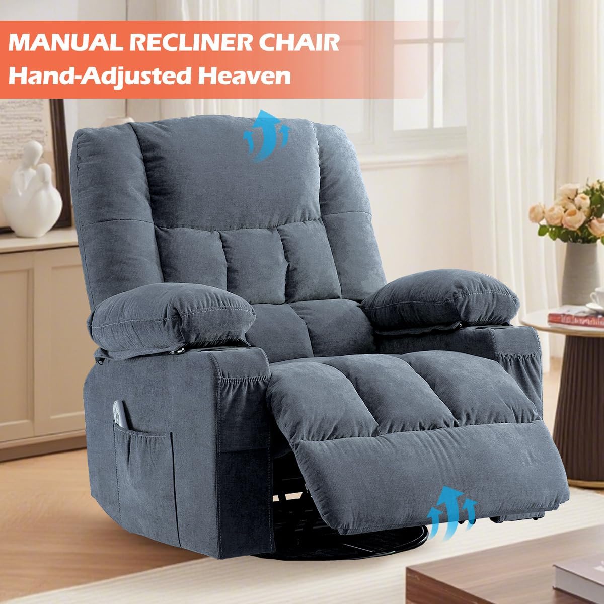 Recliner Loveseat with Cup Holders for Living Room