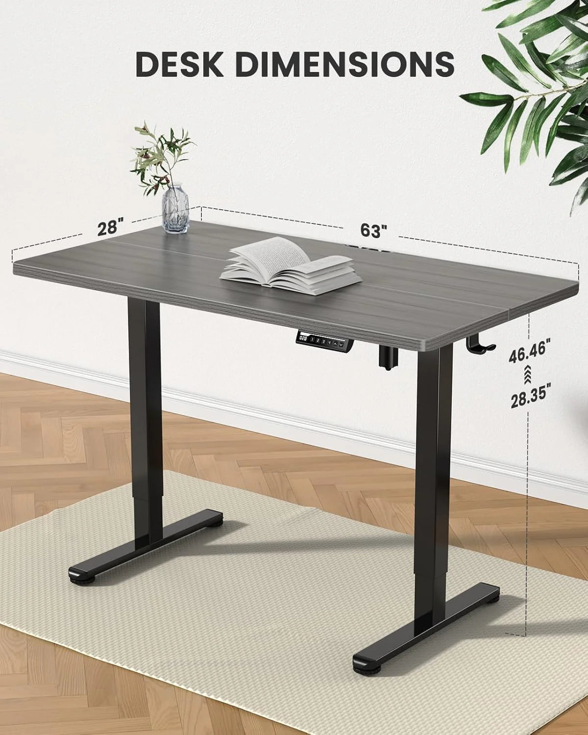 Height Adjustable Electric Standing Desk 47.2 x 23.6 Inches