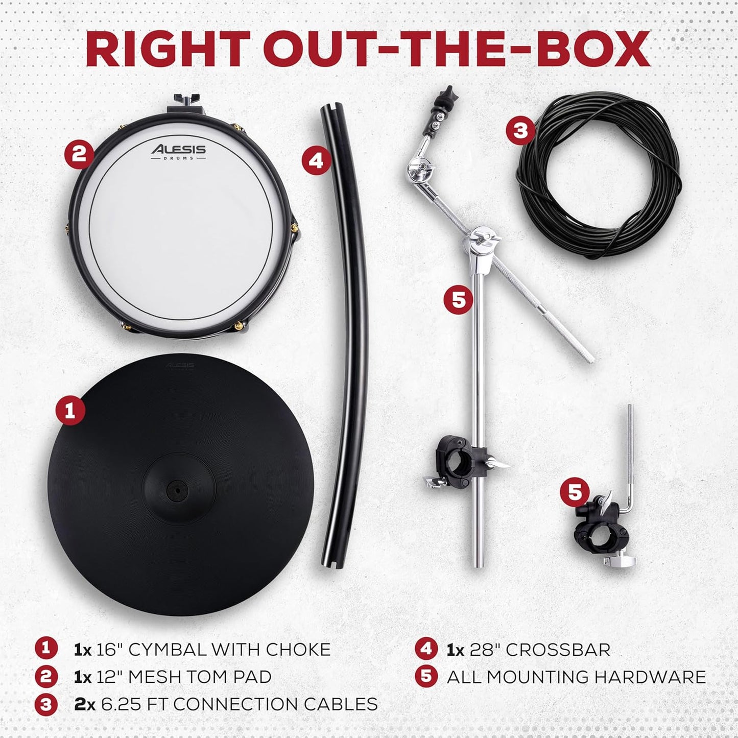 Alison Strata Prime Electronic Drum Set with Touch Screen Dual Area Grid Head