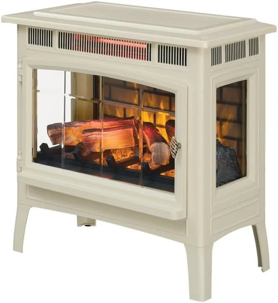 Freestanding Electric Fireplace Stove Heater with 3D Flame Effect for 1,000 Sq. Ft