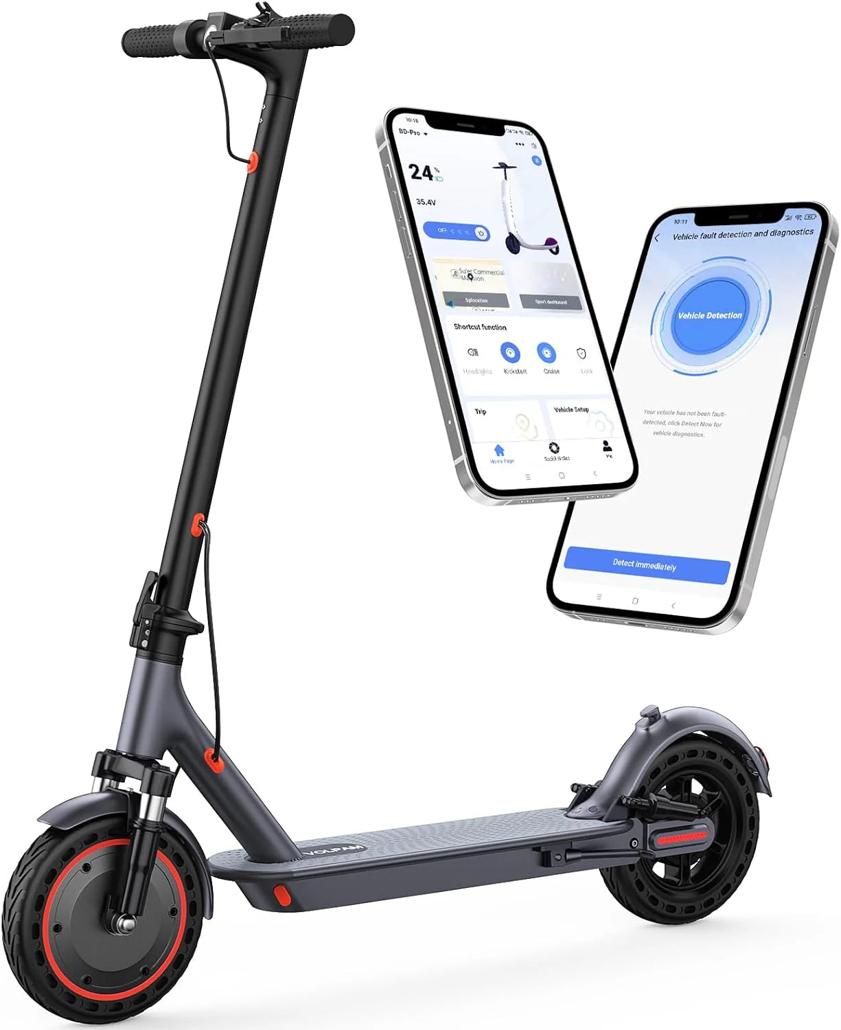 Electric Scooter, 350W/500W Powerful Motor, 8.5"/10" Solid Tires, 19/22Mph, 28/21/12 Miles Range,Dual Braking