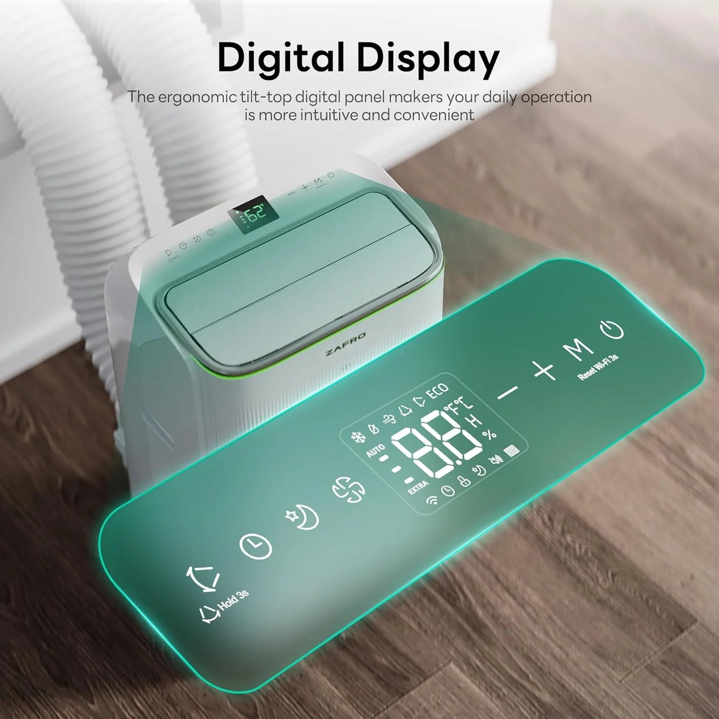 ZAFRO 8,000 BTU Portable Air Conditioners, 4 Modes Portable AC Unit with Fast Cooling/Energy Efficient/Remote/24Hrs Timer for Bedroom/Dorms/Indoor Rooms, White