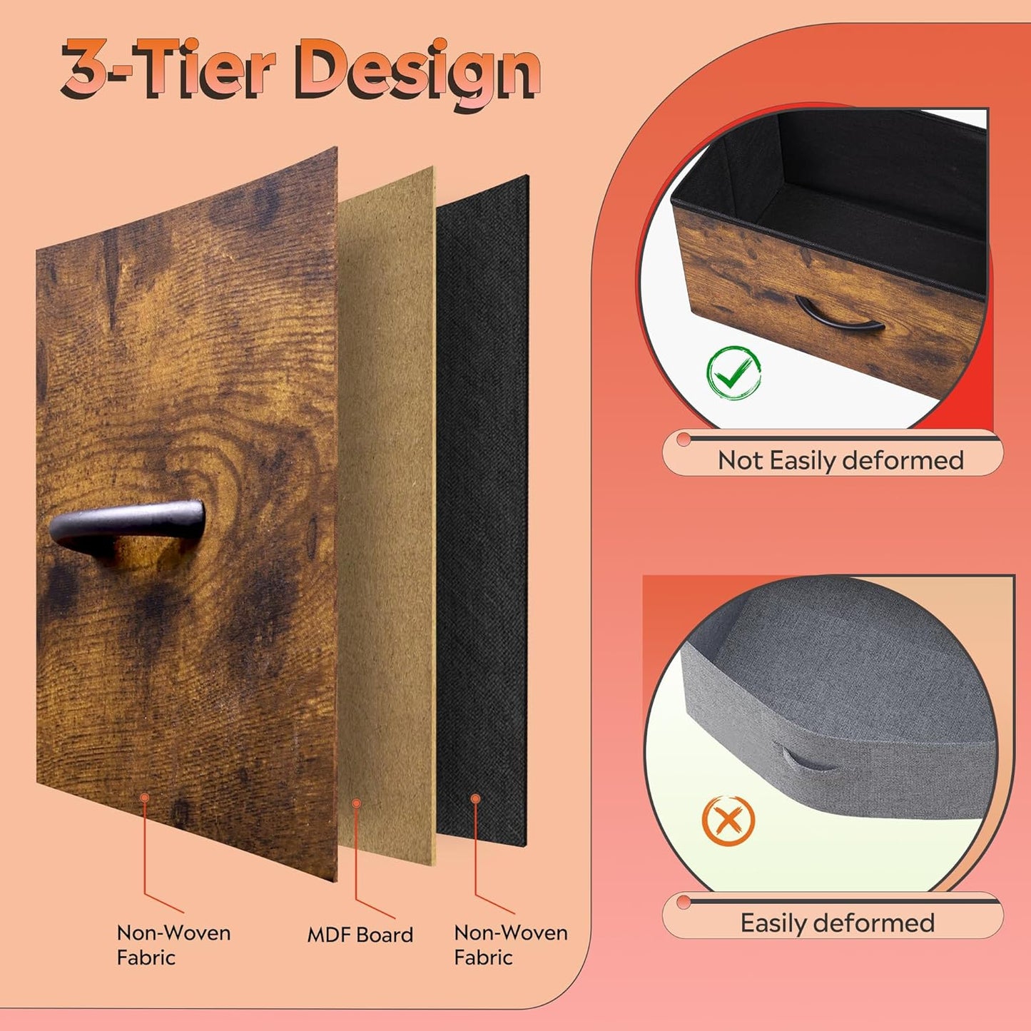 WLIVE Storage Organizer Unit with 13 Fabric Bins, Storage Drawers Organizer with Steel Frame, Tall Storage Tower Organizaton for Living Room, Hallway, Office, Charcoal Black