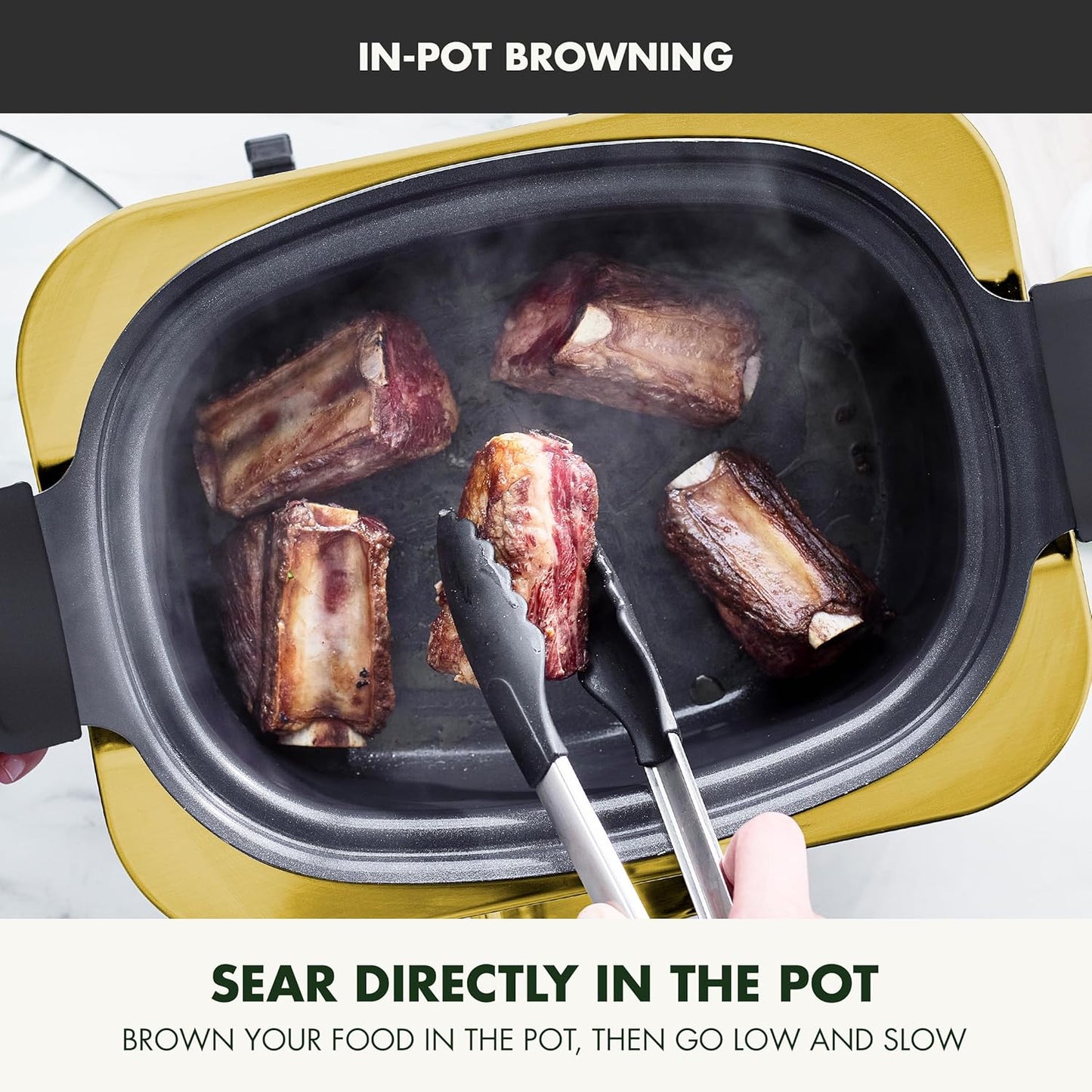 8-in-1 Programmable 6QT Electric Slow Cooker with Dishwasher-Safe Lid and Removable Base