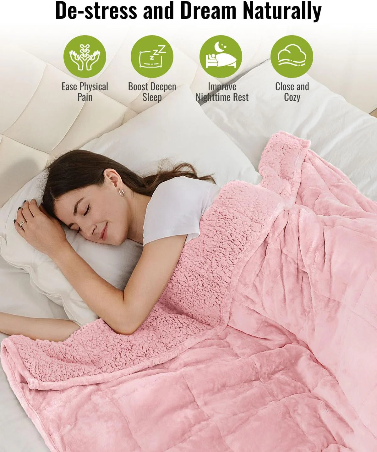 Weighted Blanket Queen Size 15lbs 60x80 inches with Soft Plush Fleece