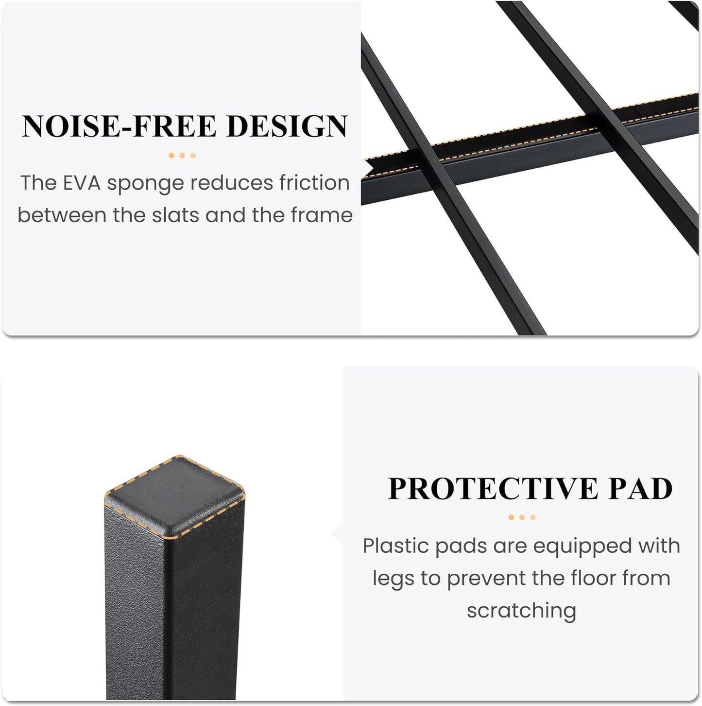 SHA CERLIN 14 Inch Queen Size Metal Platform Bed Frame with Wooden Headboard and Footboard, Mattress Foundation, No Box Spring Needed, Large Under Bed Storage, Non-Slip Without Noise, Black Oak