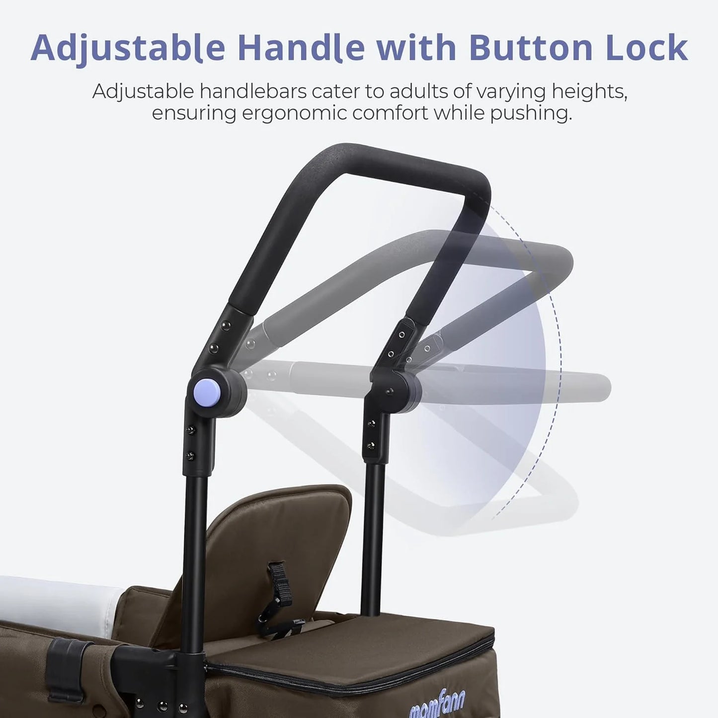 Stroller Wagon for Kids, Wagon Stroller Toddlers 2 Seaters, All-Terrain Baby Wagon Outdoor with Canopy, Parent Organizer, Adjustable Handle & Pull Bar for Infants and Toddlers, Gray