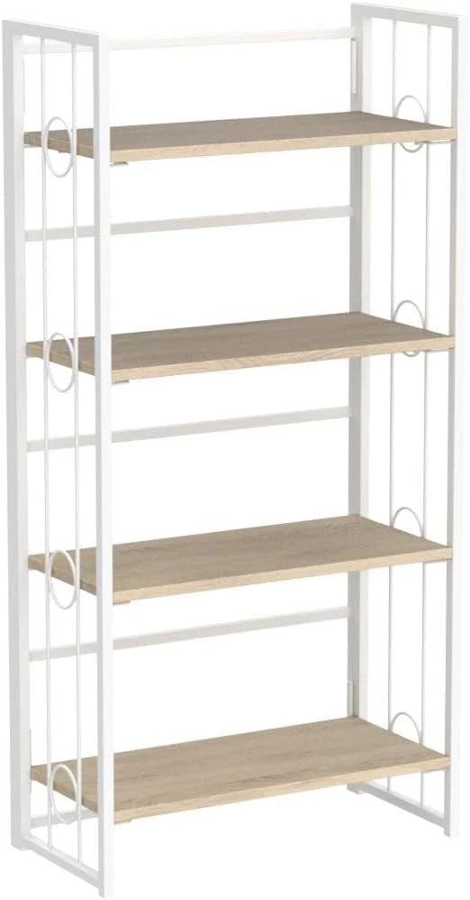 5 Tiers No Assembly Book Shelves 51.2" H Folding Bookshelf Bookcase