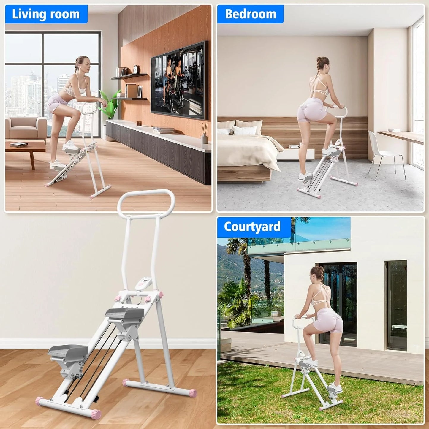 Stair Stepper for Home Gym,Folding Vertical Climber Cardio Exercise Machine,Stair Climber for Full Body Workout with Adjustable Handlebar for Women & Men