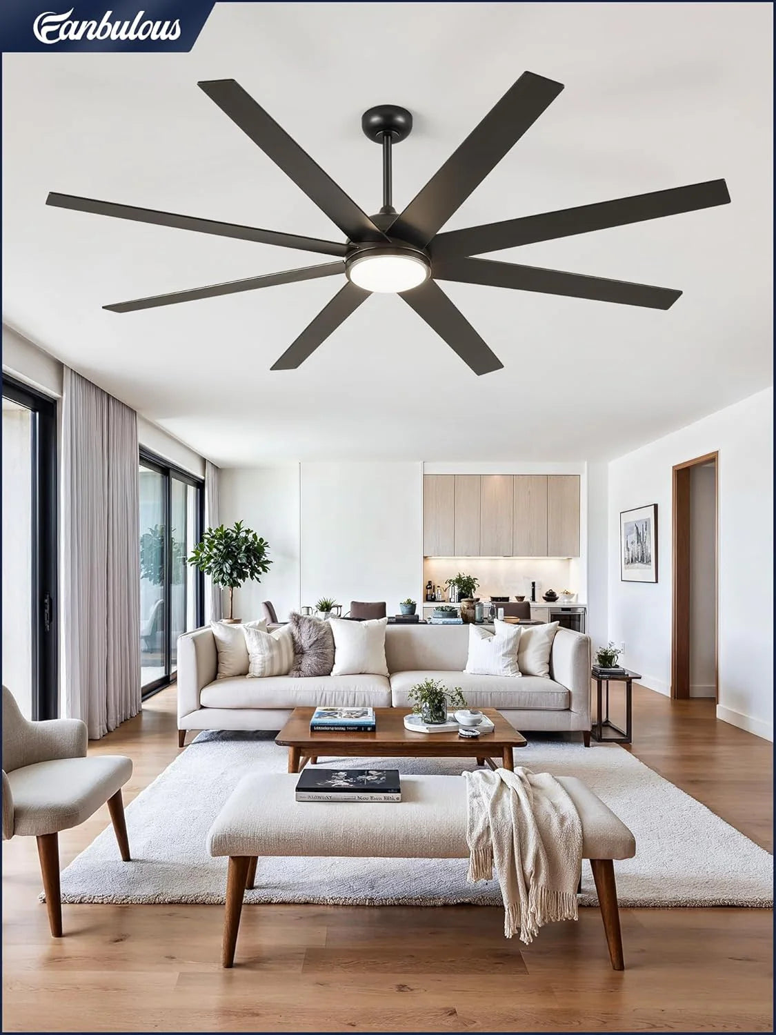 Ceiling Fan Indoor/Outdoor 8 Blades 65 inches