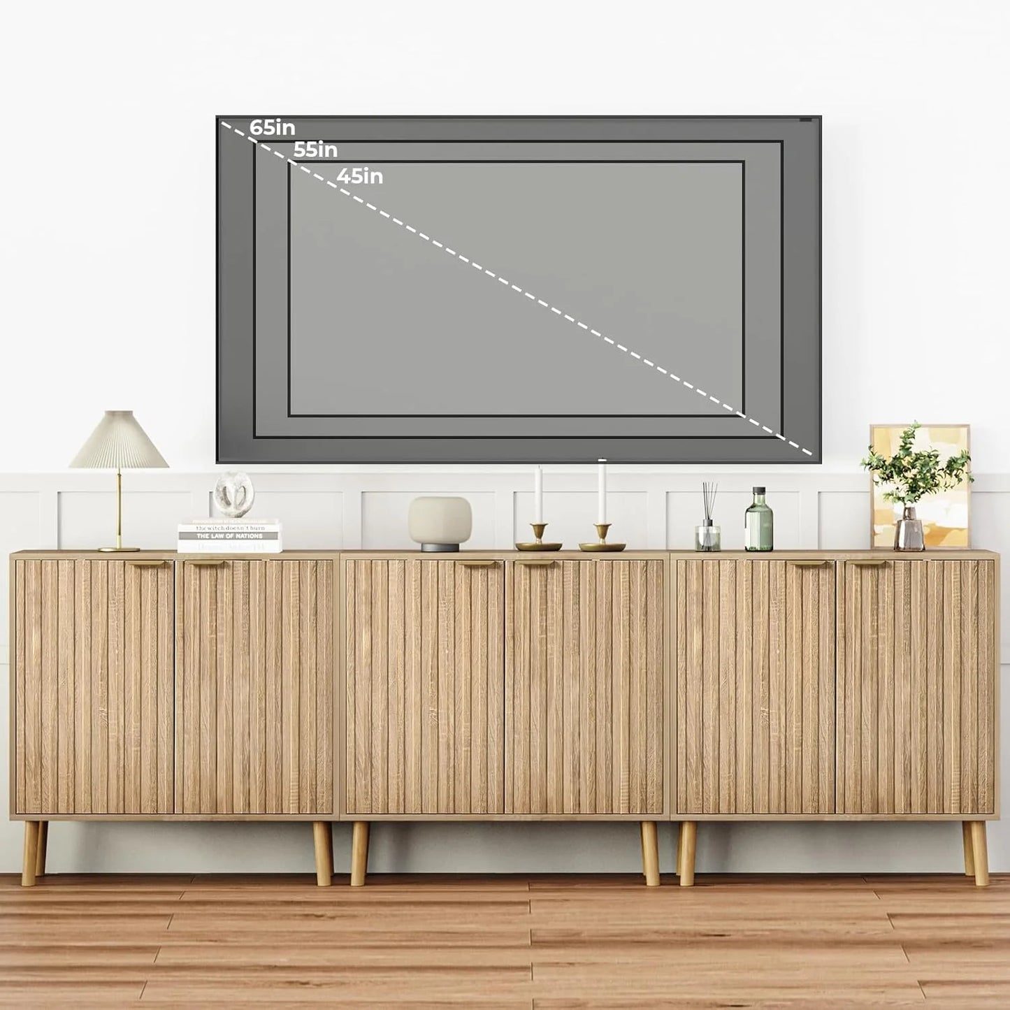 Free Standing Cabinet Black Wood for Living Room, Bedroom, Dining Room, Hallway