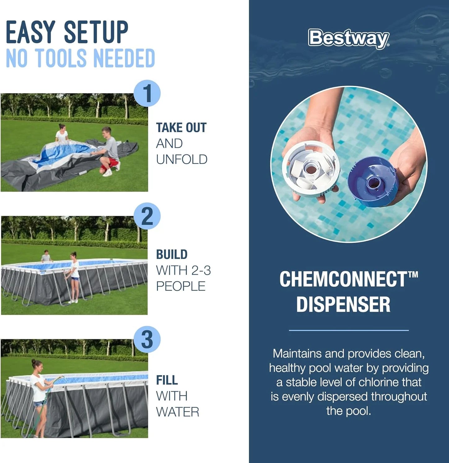 Power Steel 14' x 8'2" x 39.5" Oval Above Ground Pool Set | Includes 530gal Filter Pump, Ladder, ChemConnect Dispener