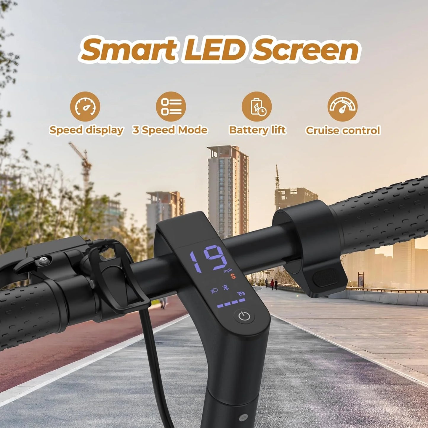 Electric Scooter, 350W/500W Motor, Top Speed 19/22 mph, Max 16/23/28Miles Ranges, Foldable E Scooter for Adults