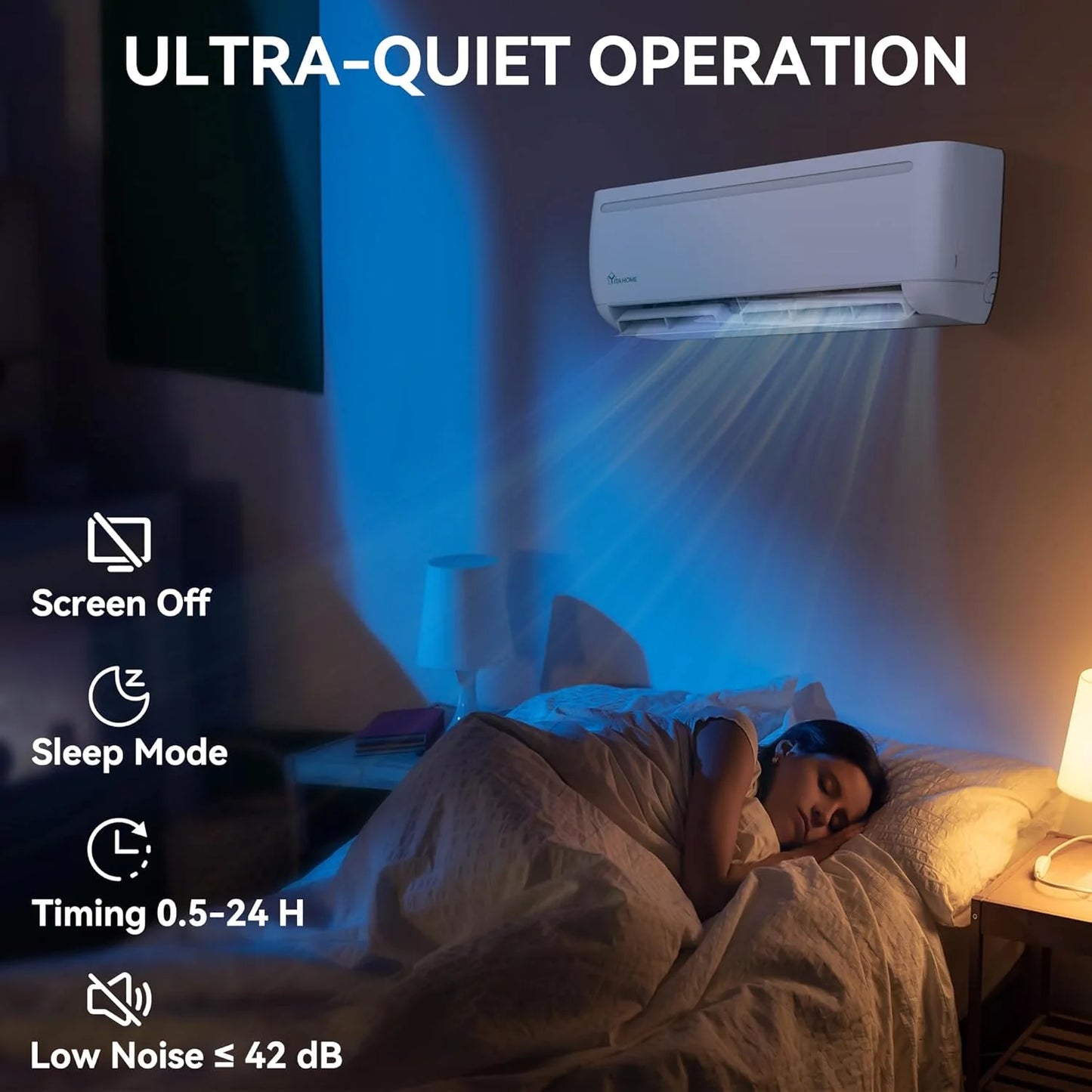 12000 BTU Mini Split Air Conditioner Heat Pump System, Wifi Enabled 20 SEER2 115V Inverter Ductless AC Cool Up to 750 Sq. Ft, Compatible with Alexa, Complete Installation Kit, White