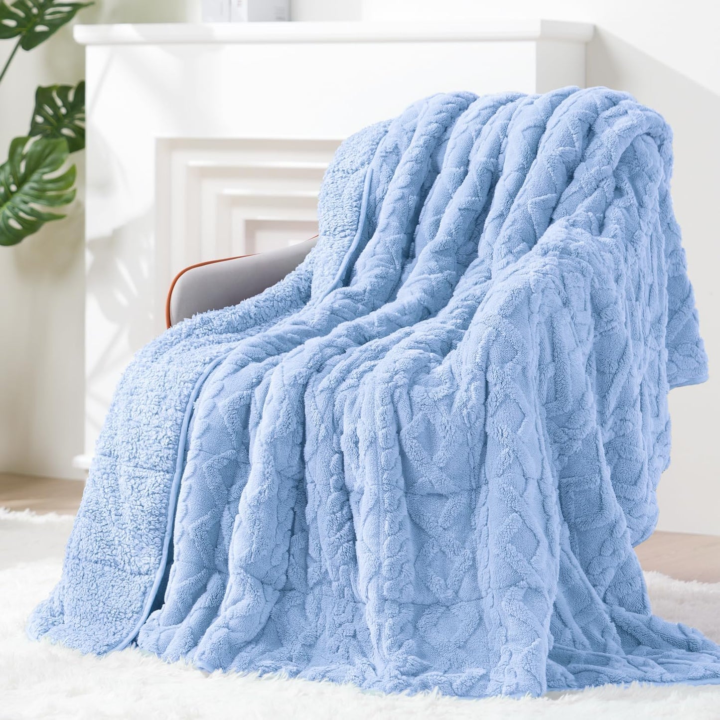 Sherpa Fleece Weighted Blanket 15 lbs 60"x 80"
