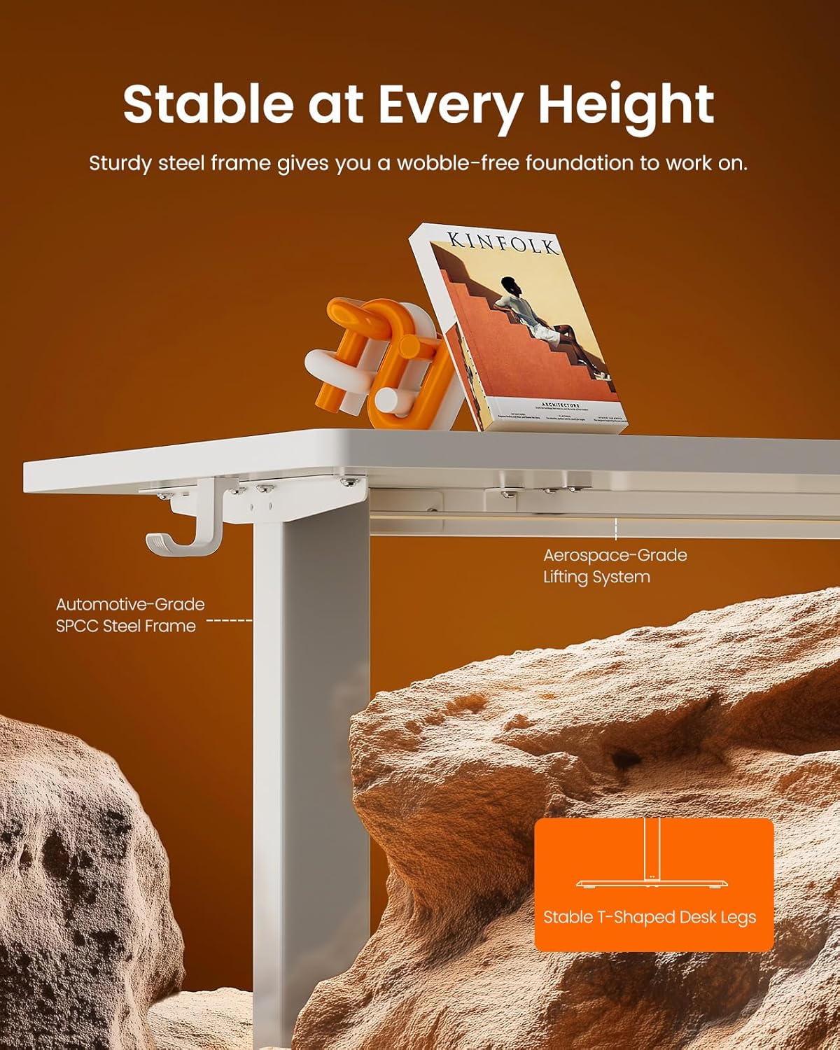 Height Adjustable Electric Standing Desk 47.2 x 23.6 Inches