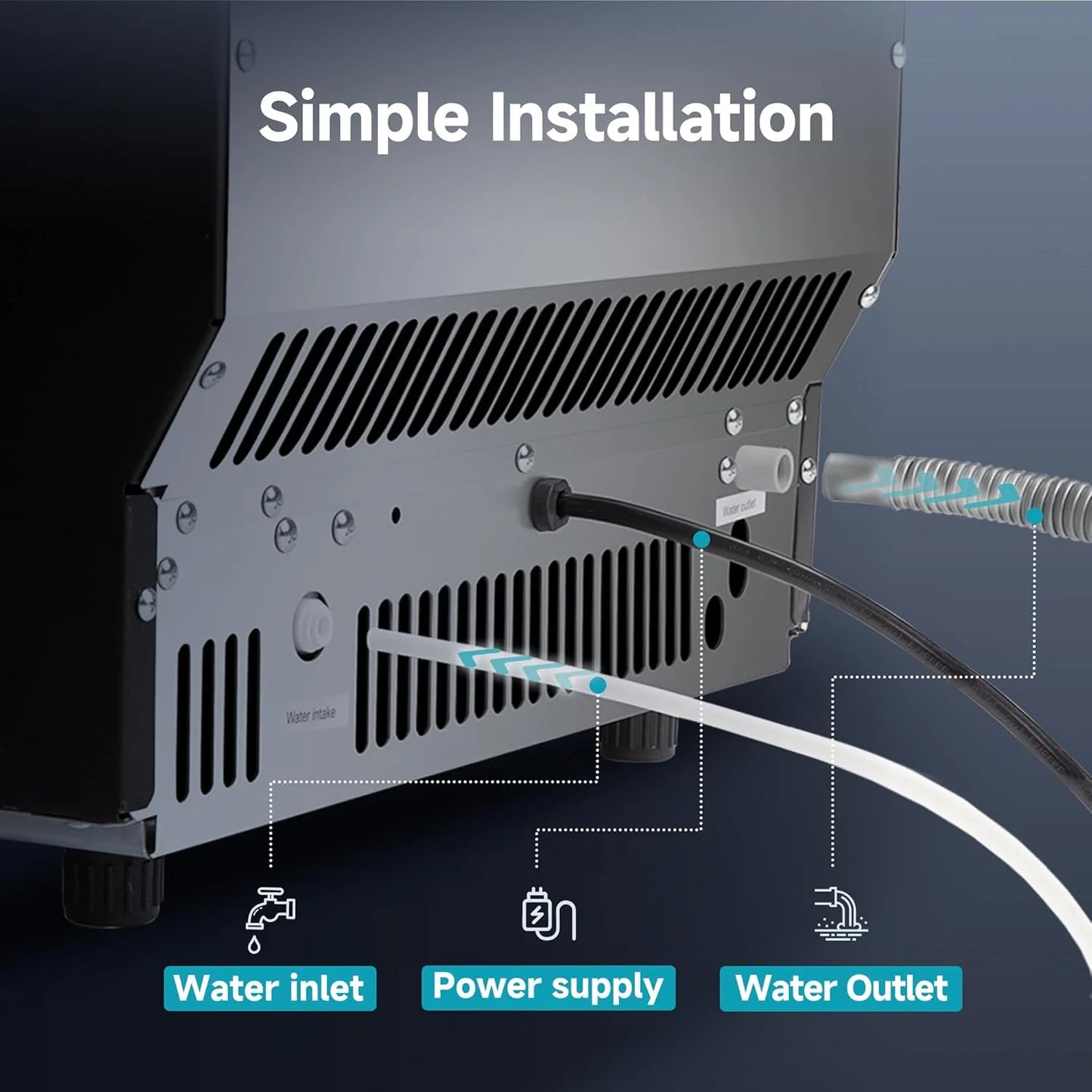 EUHOMY Commercial Ice Maker Machine, 100lbs/24H Stainless Steel Under Counter ice Machine with 33lbs Ice Storage Capacity, Freestanding Ice Maker.