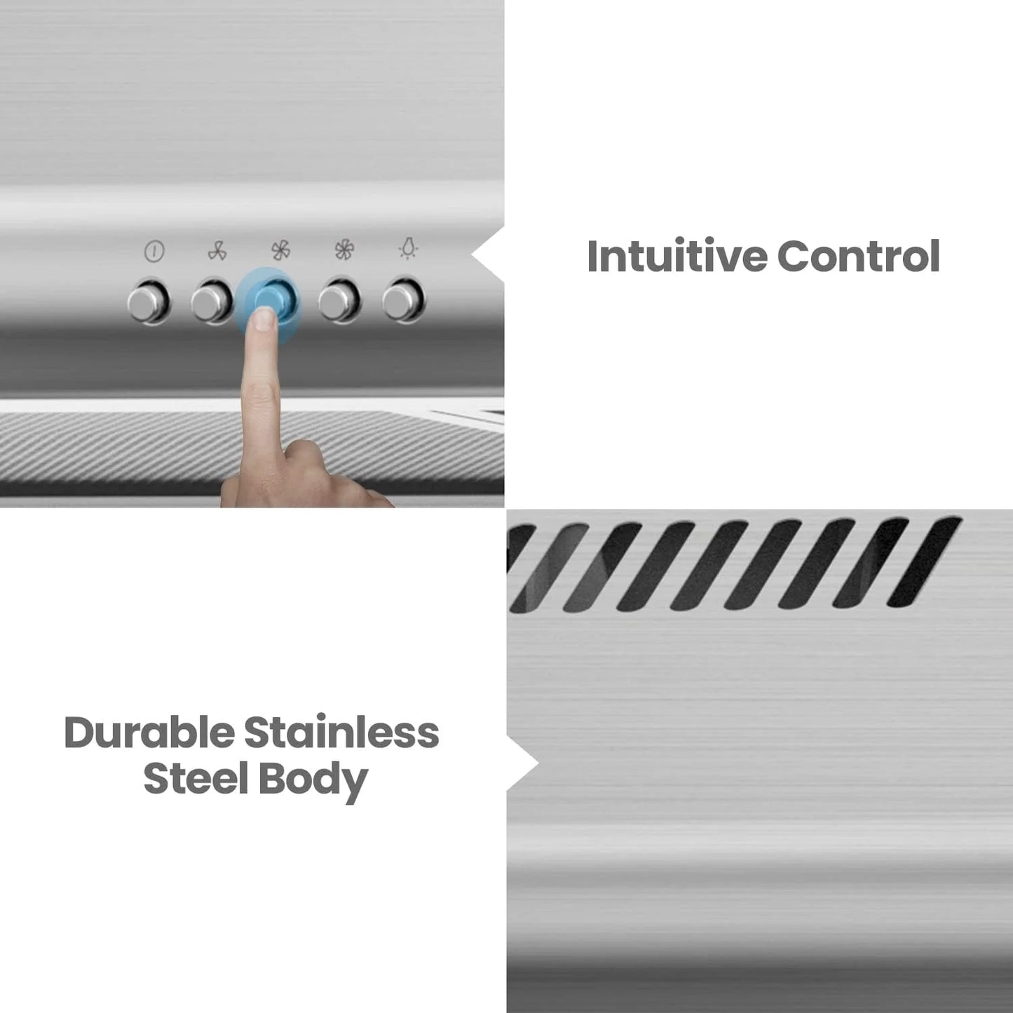 Comfee 30" Under Cabinet Ducted/Ductless Convertible Slim Vent Durable Stainless Steel Kitchen Reusable Filter