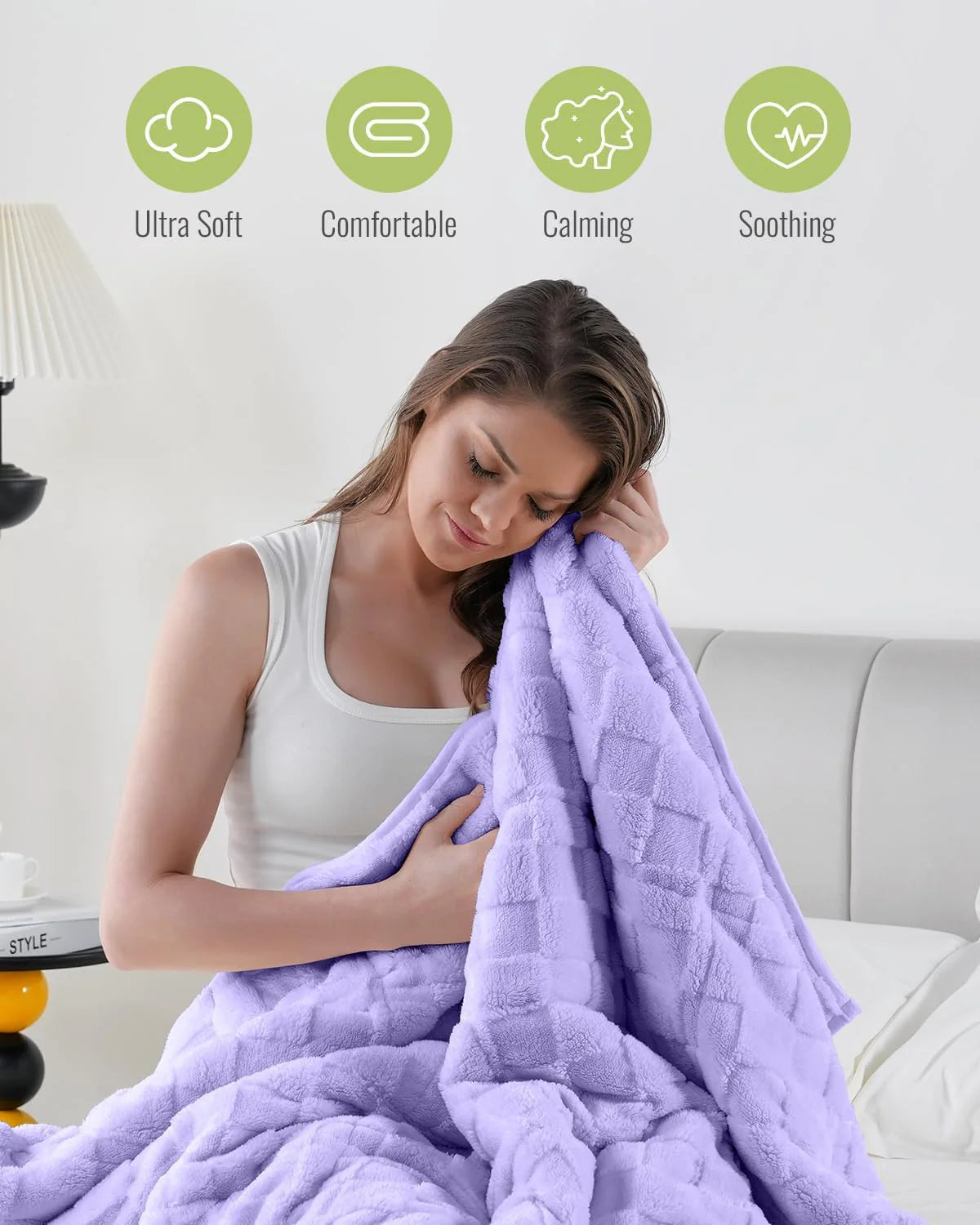 Weighted Blanket Queen Size 15lbs 60x80 inches with Soft Plush Fleece