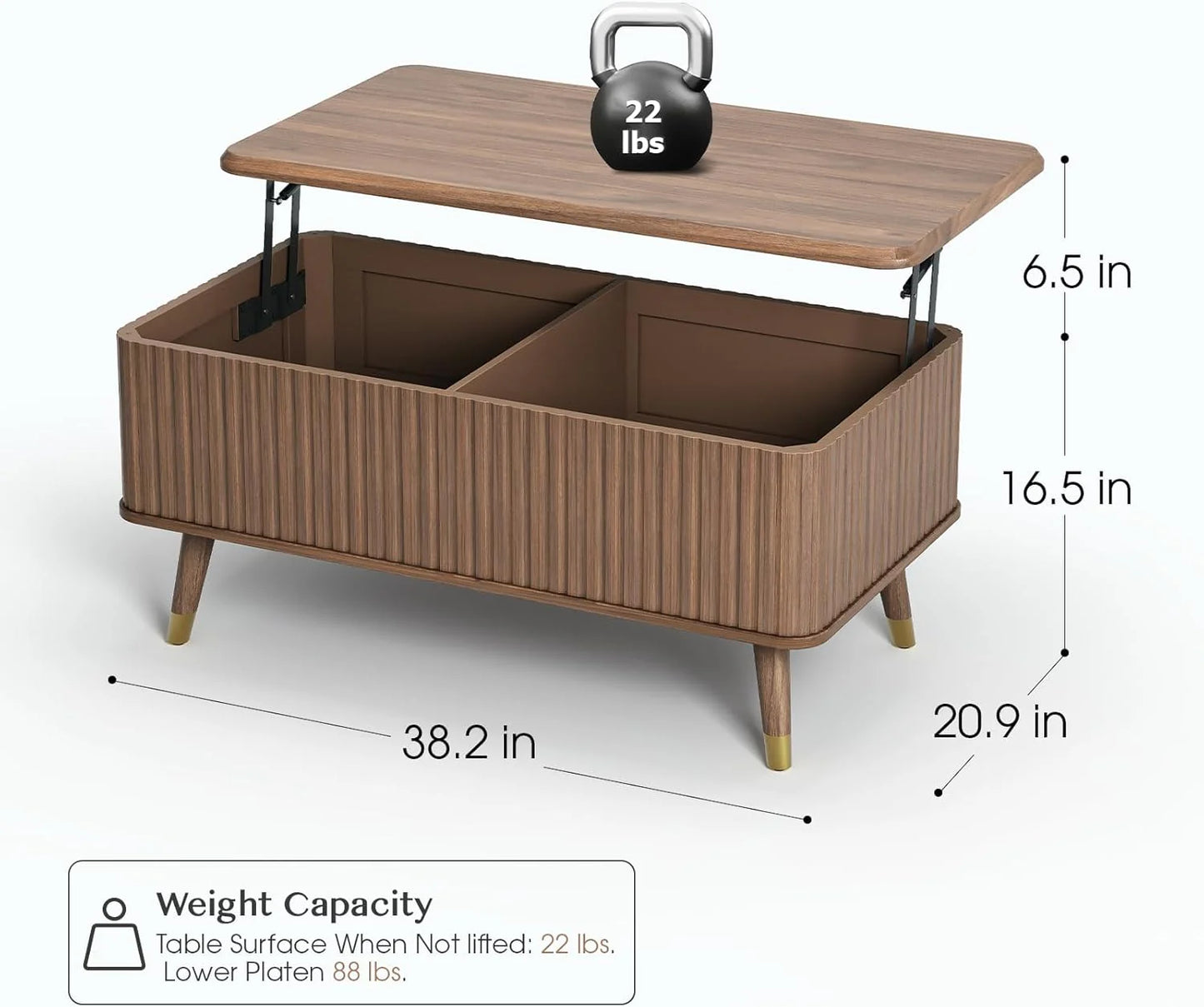 Round Coffee Table with Storage,Fluted Center Table with Sliding Cabinet Door for Living Room,Home Small Space,31.5" Small Center Table,Walnut