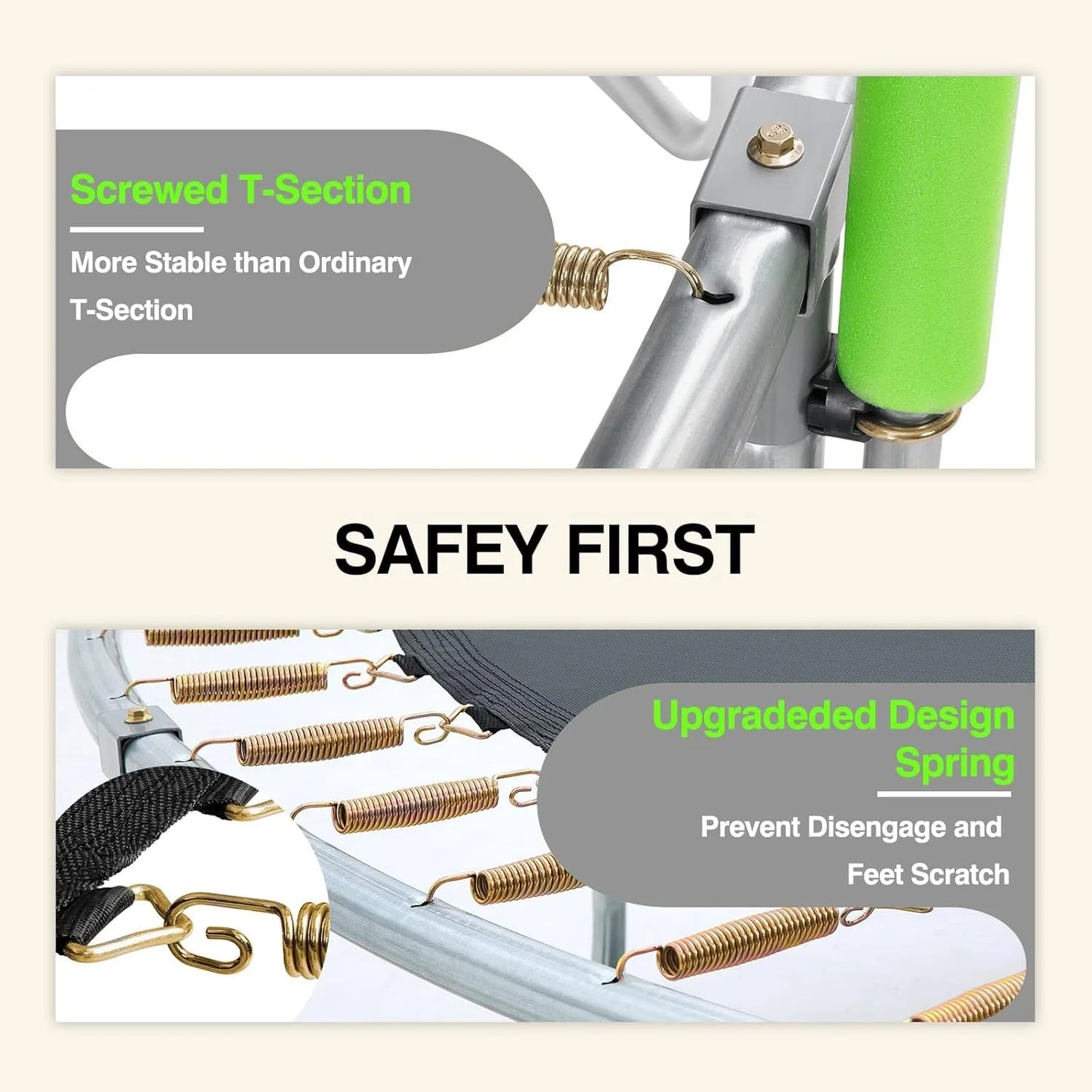 AOTOB 8FT 10FT 12FT 14 FT 15FT Trampoline with Safety Enclosure Net，Outdoor Trampoline with Basketball Hoop, Heavy Duty Jumping Mat and Spring Cover Padding for Kids and Adults, Storage Bag and Ladder