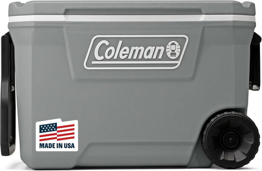 Coleman Insulated Portable Rolling Cooler with Wheels, Leak-Proof Outdoor Hard Cooler, Keeps Ice for Up to 5 Days, 100 Quart